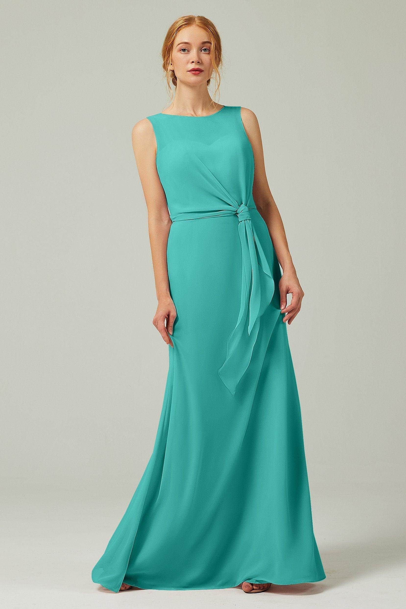 A-Line Floor Length Chiffon Bridesmaid Dress CB0317 - COCOMELODY