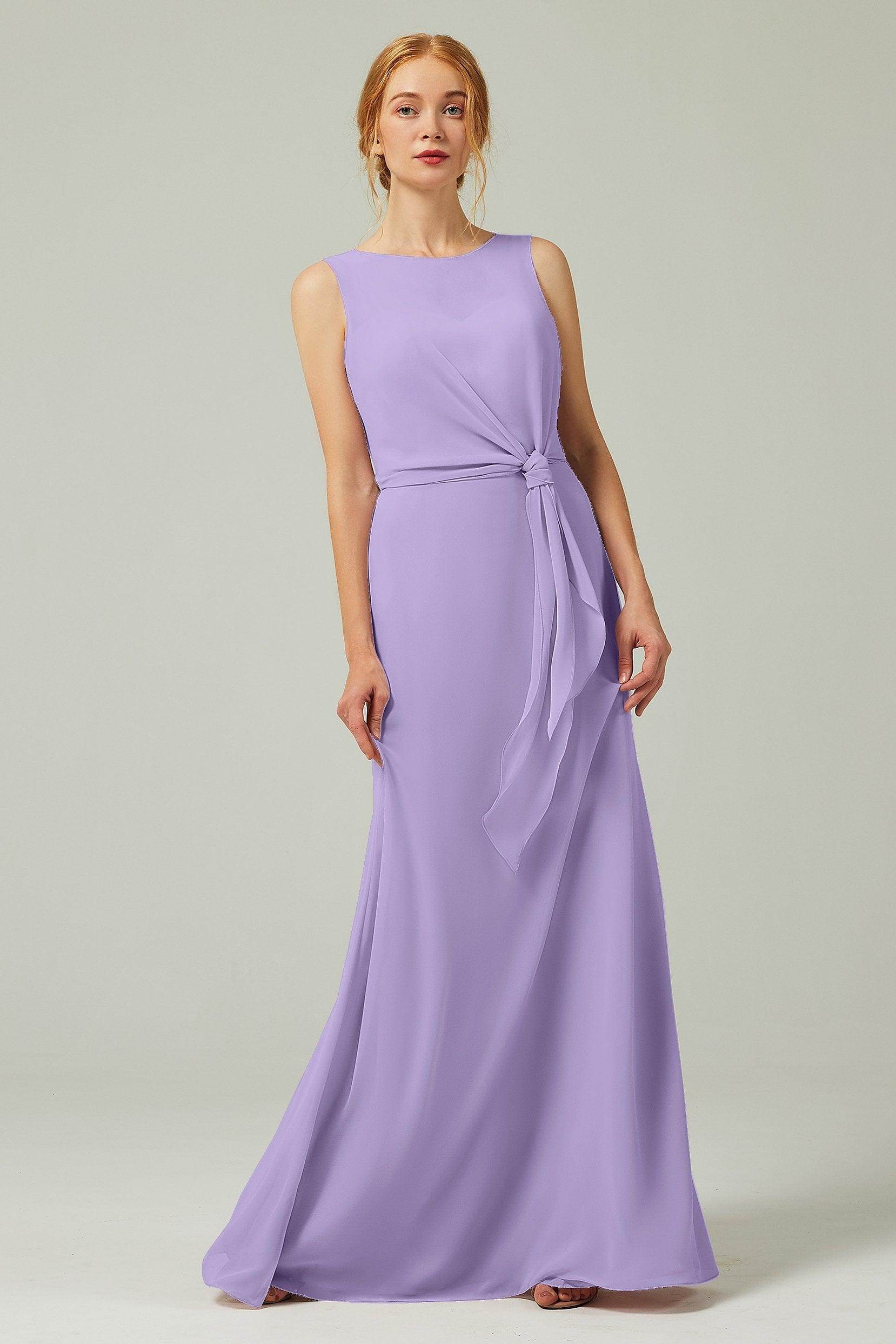 A-Line Floor Length Chiffon Bridesmaid Dress CB0317 - COCOMELODY
