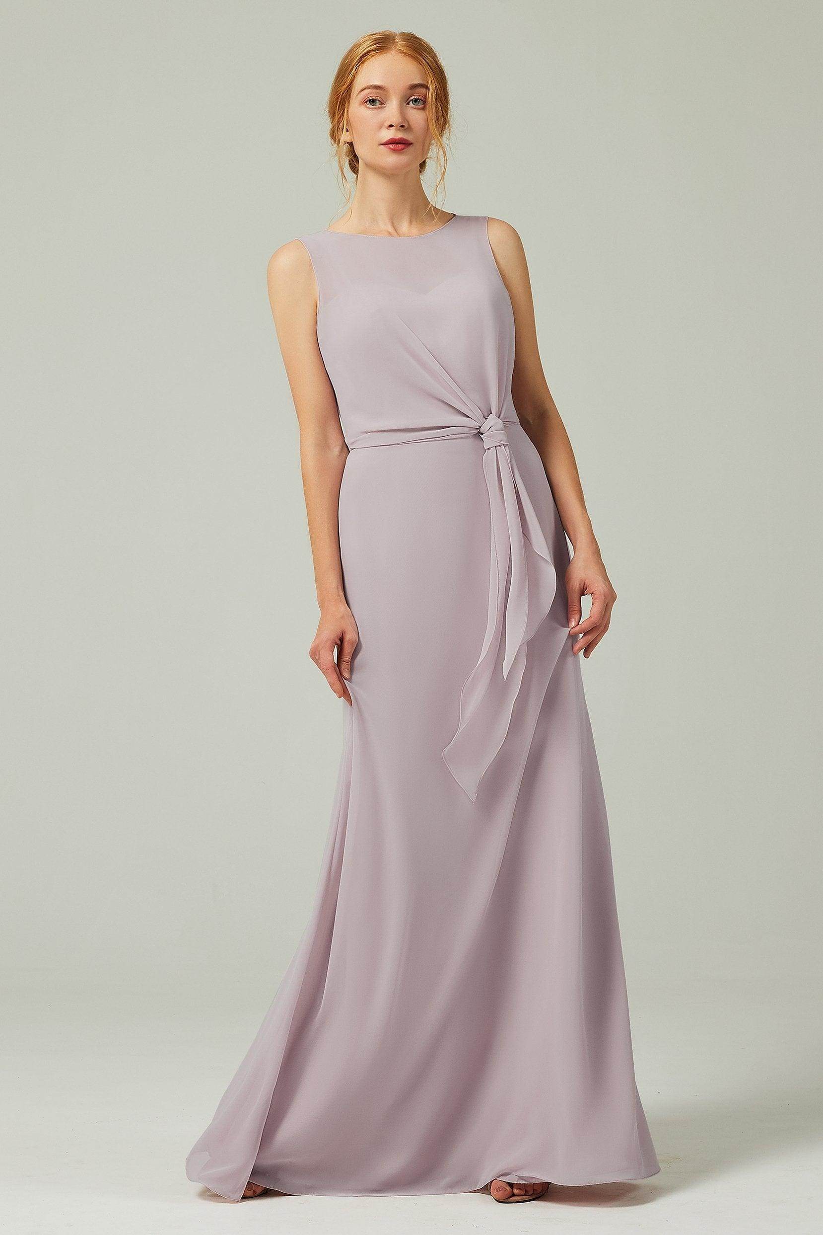A-Line Floor Length Chiffon Bridesmaid Dress CB0317 - COCOMELODY