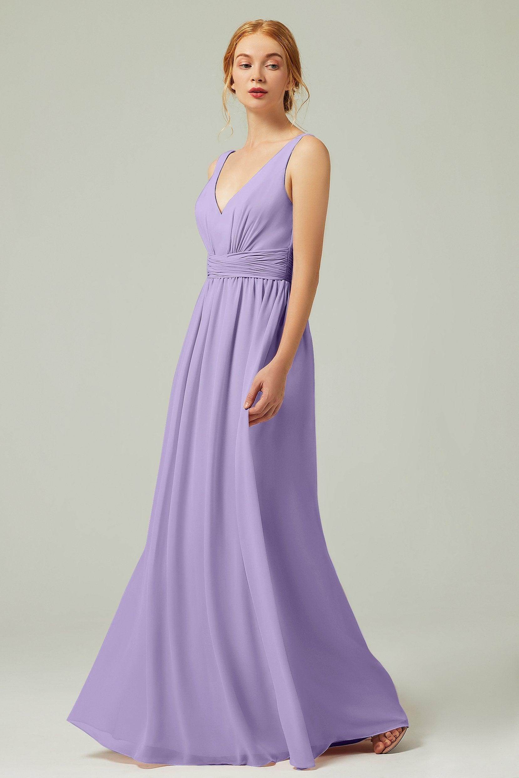 A-Line Floor Length Chiffon Bridesmaid Dress CB0318 - COCOMELODY