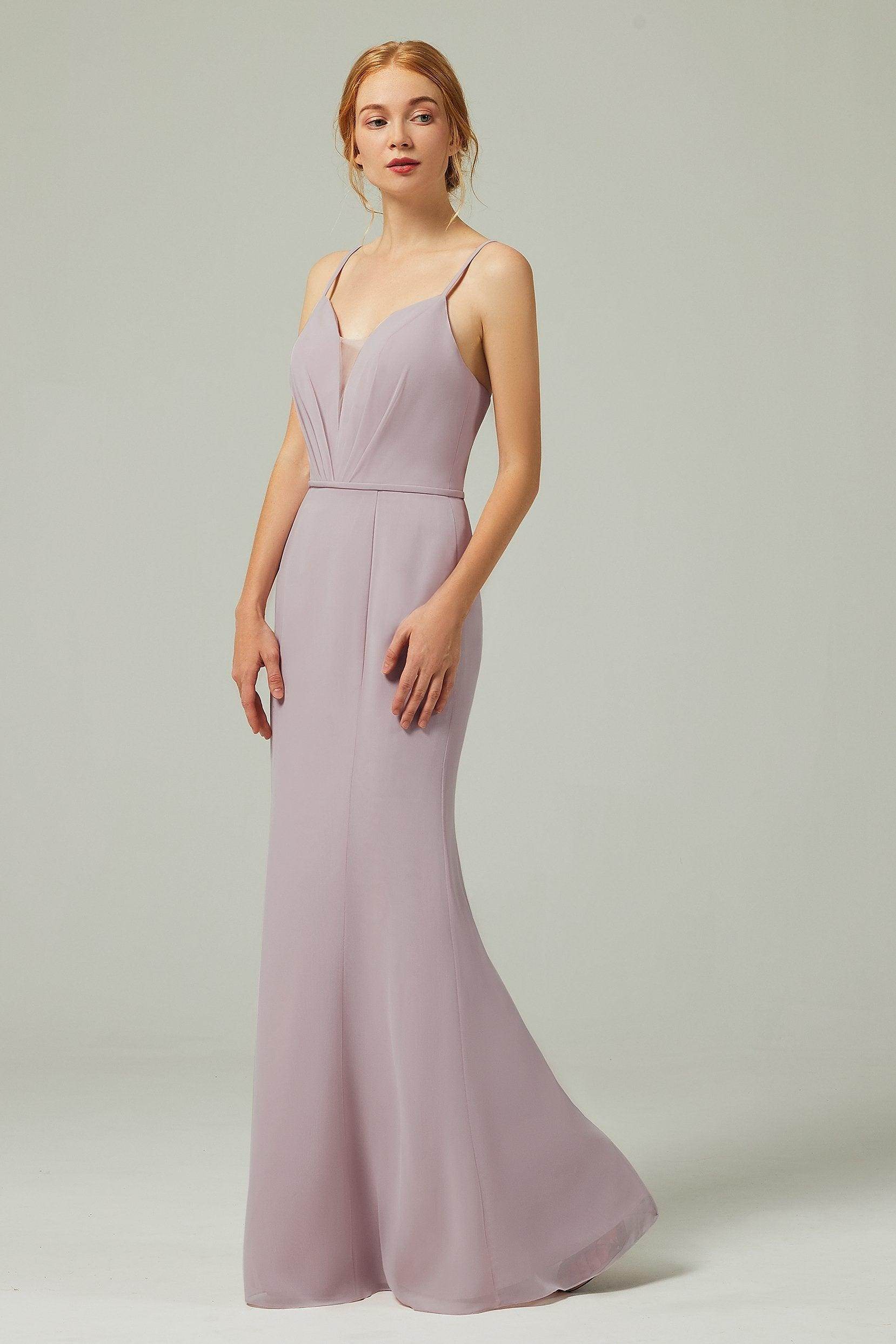 Trumpet-Mermaid Floor Length Chiffon Bridesmaid Dress CB0319 - COCOMELODY