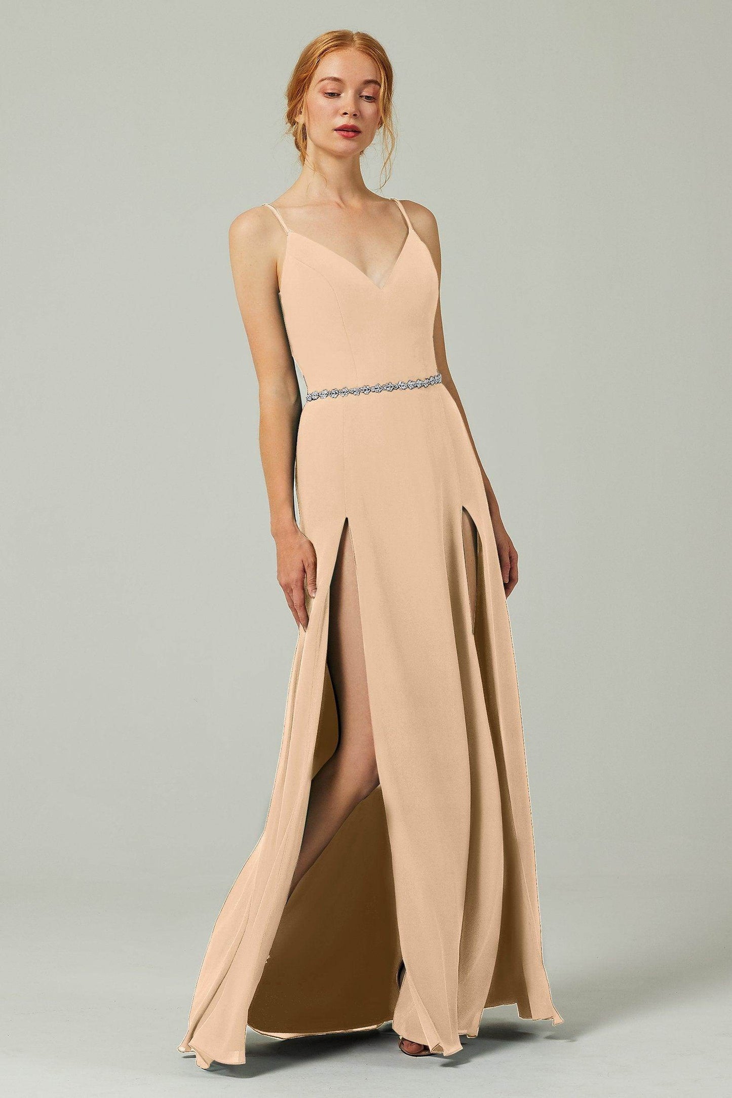 A-Line Floor Length Chiffon Bridesmaid Dress CB0321 - COCOMELODY