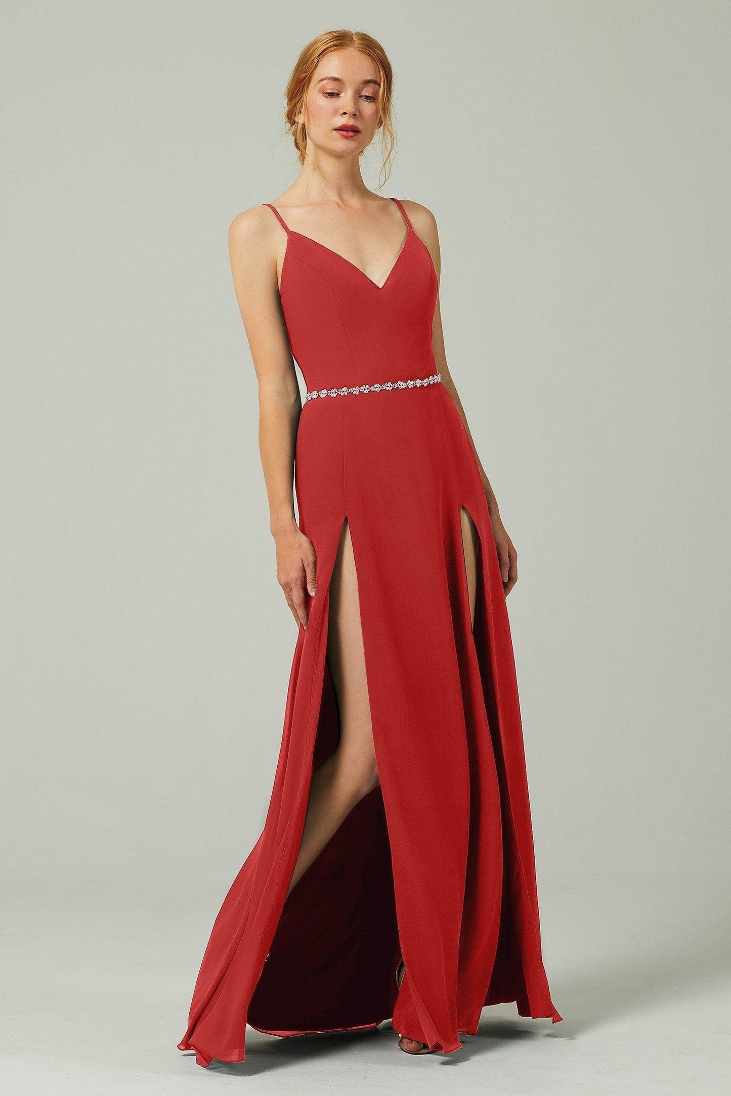 A-Line Floor Length Chiffon Bridesmaid Dress CB0321 - COCOMELODY