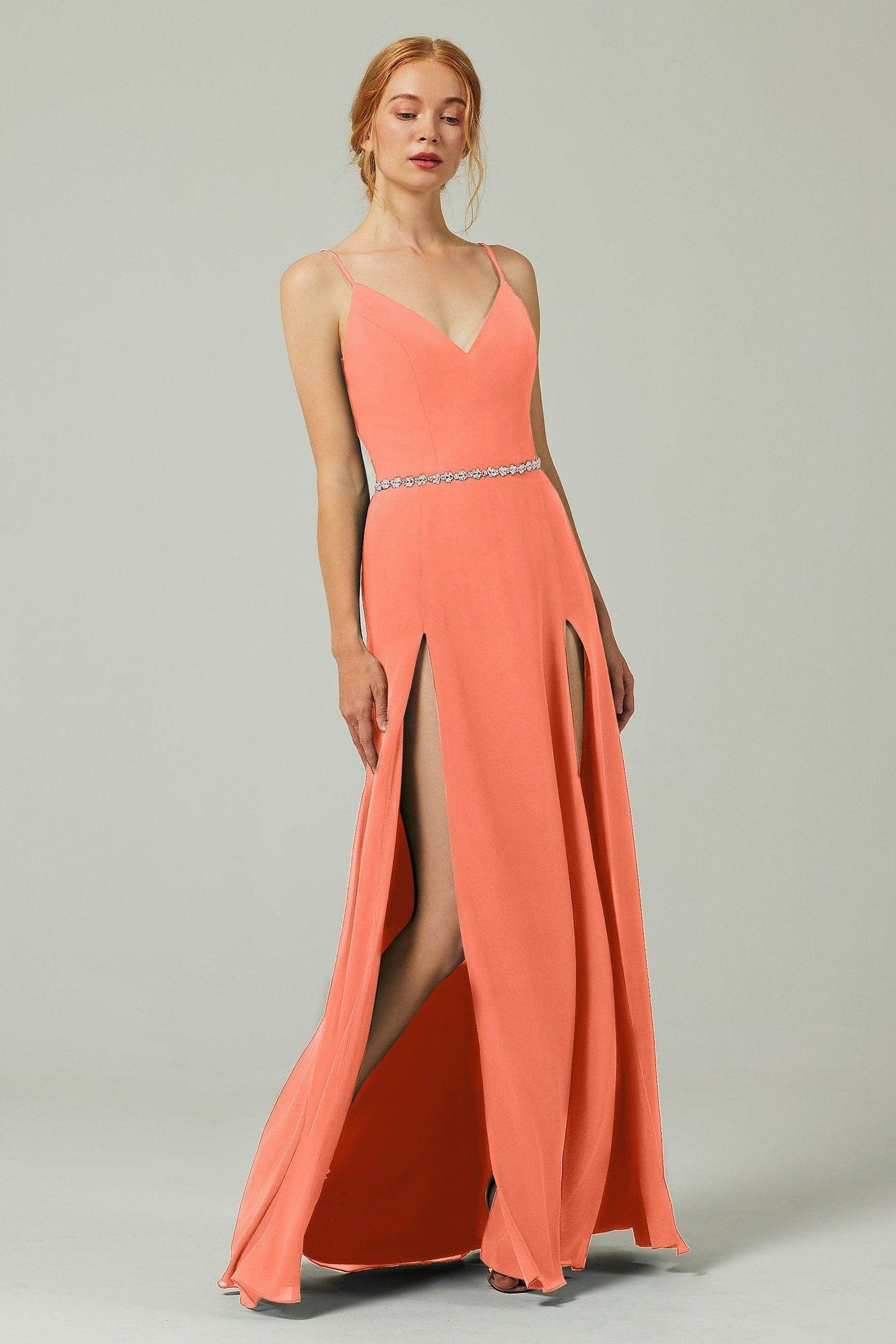 A-Line Floor Length Chiffon Bridesmaid Dress CB0321 - COCOMELODY