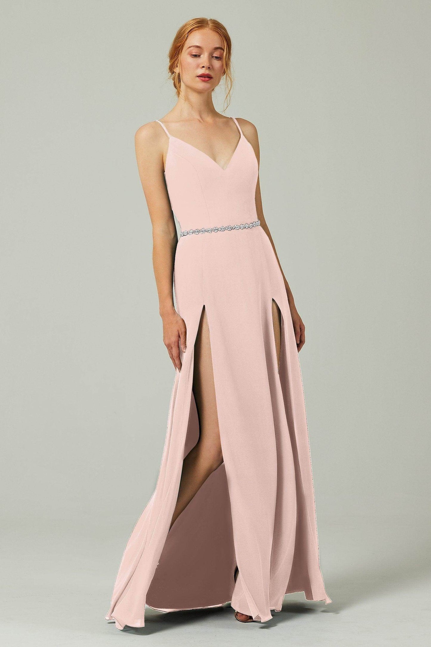 A-Line Floor Length Chiffon Bridesmaid Dress CB0321 - COCOMELODY