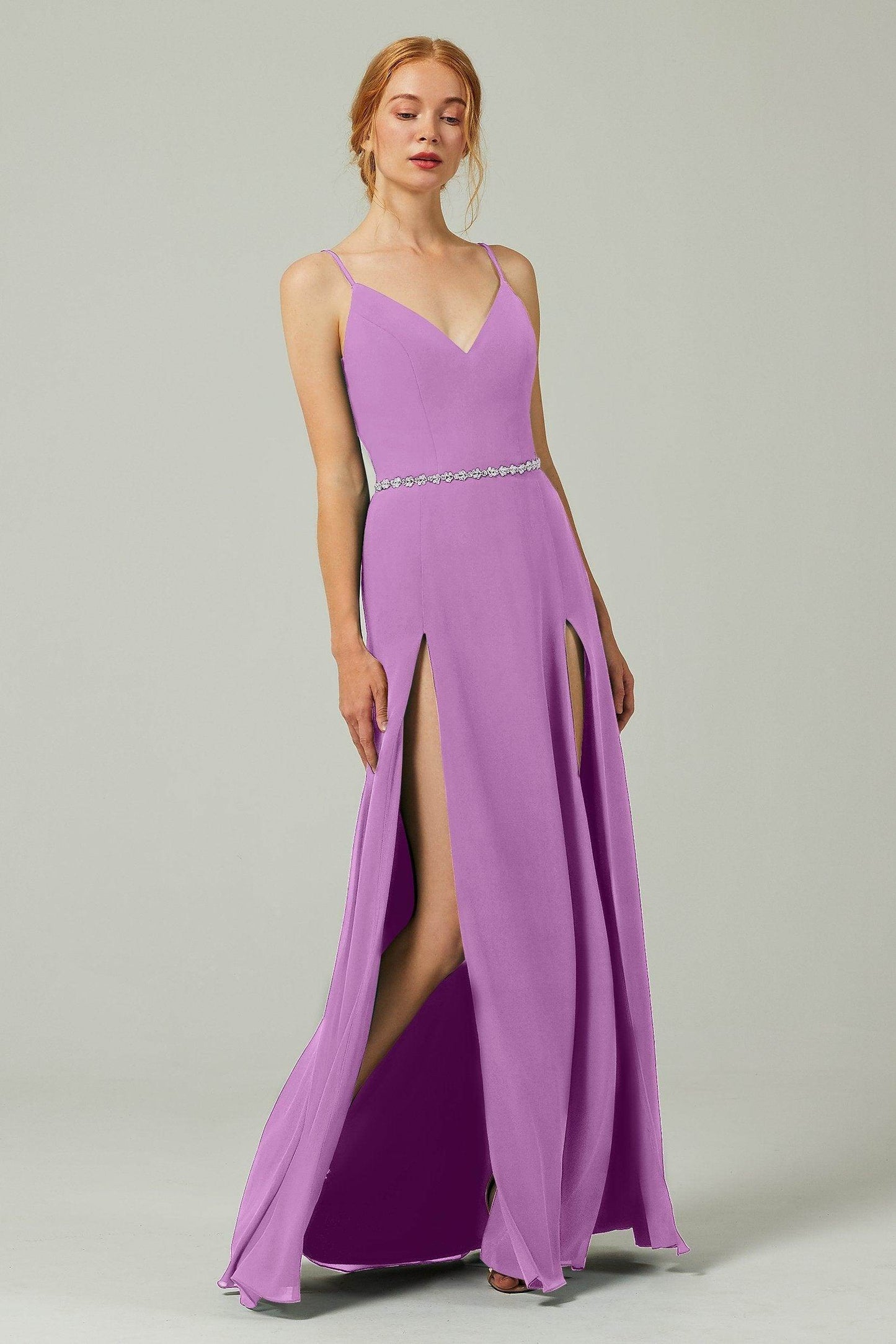 A-Line Floor Length Chiffon Bridesmaid Dress CB0321 - COCOMELODY