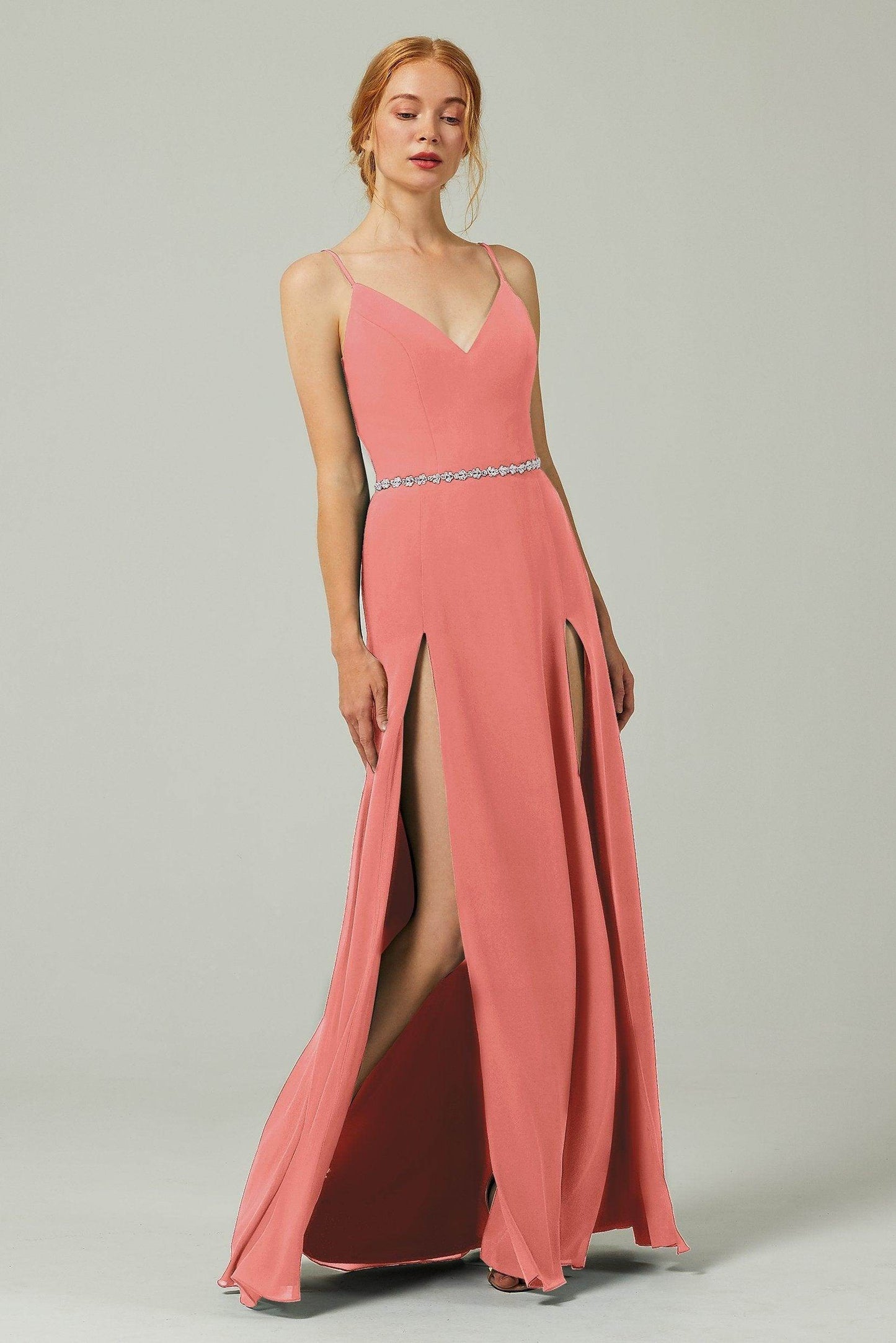 A-Line Floor Length Chiffon Bridesmaid Dress CB0321 - COCOMELODY