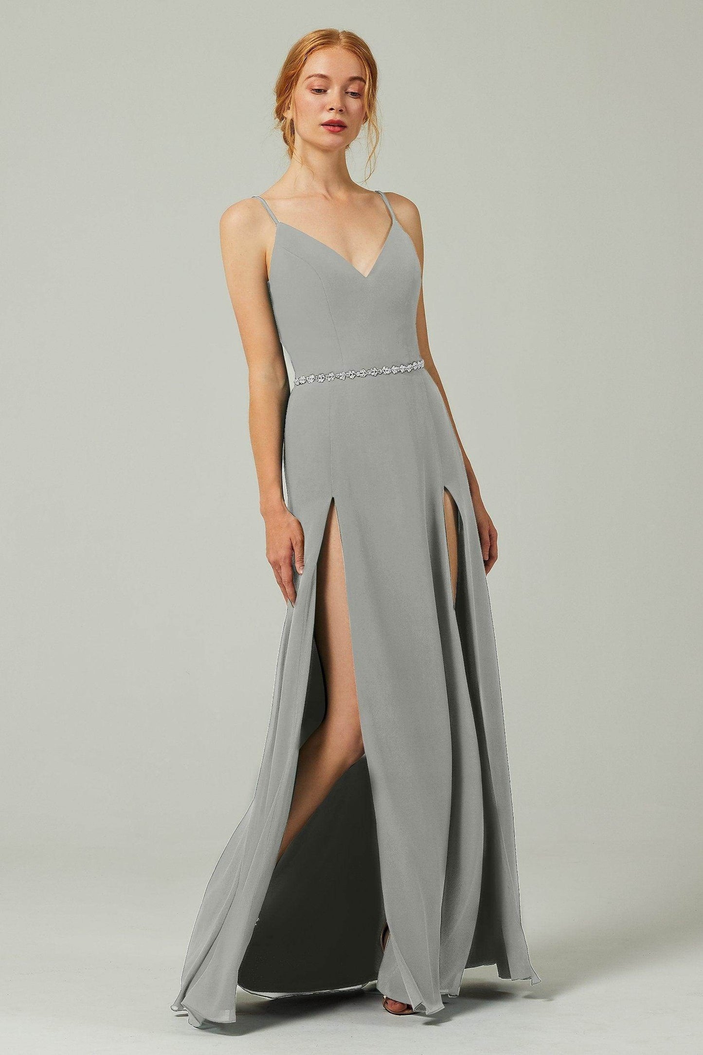 A-Line Floor Length Chiffon Bridesmaid Dress CB0321 - COCOMELODY