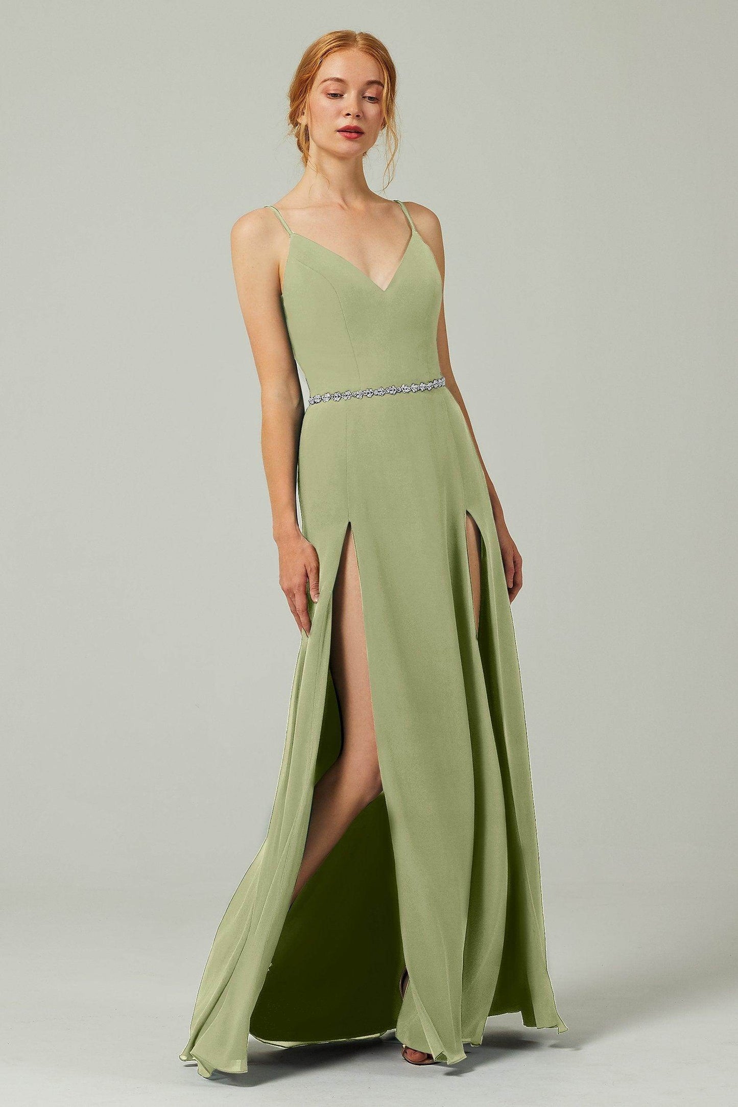 A-Line Floor Length Chiffon Bridesmaid Dress CB0321 - COCOMELODY