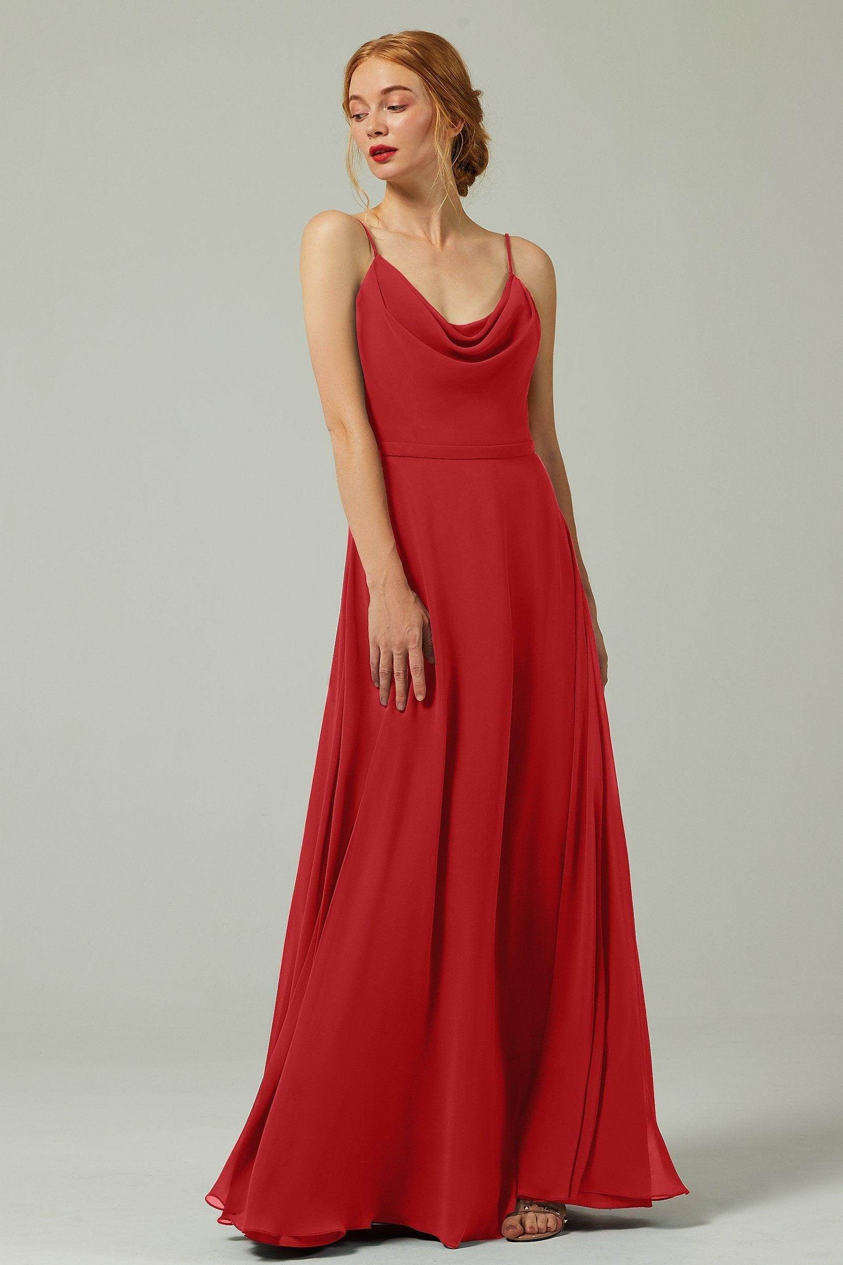 A-Line Floor Length Chiffon Bridesmaid Dress CB0322 - COCOMELODY