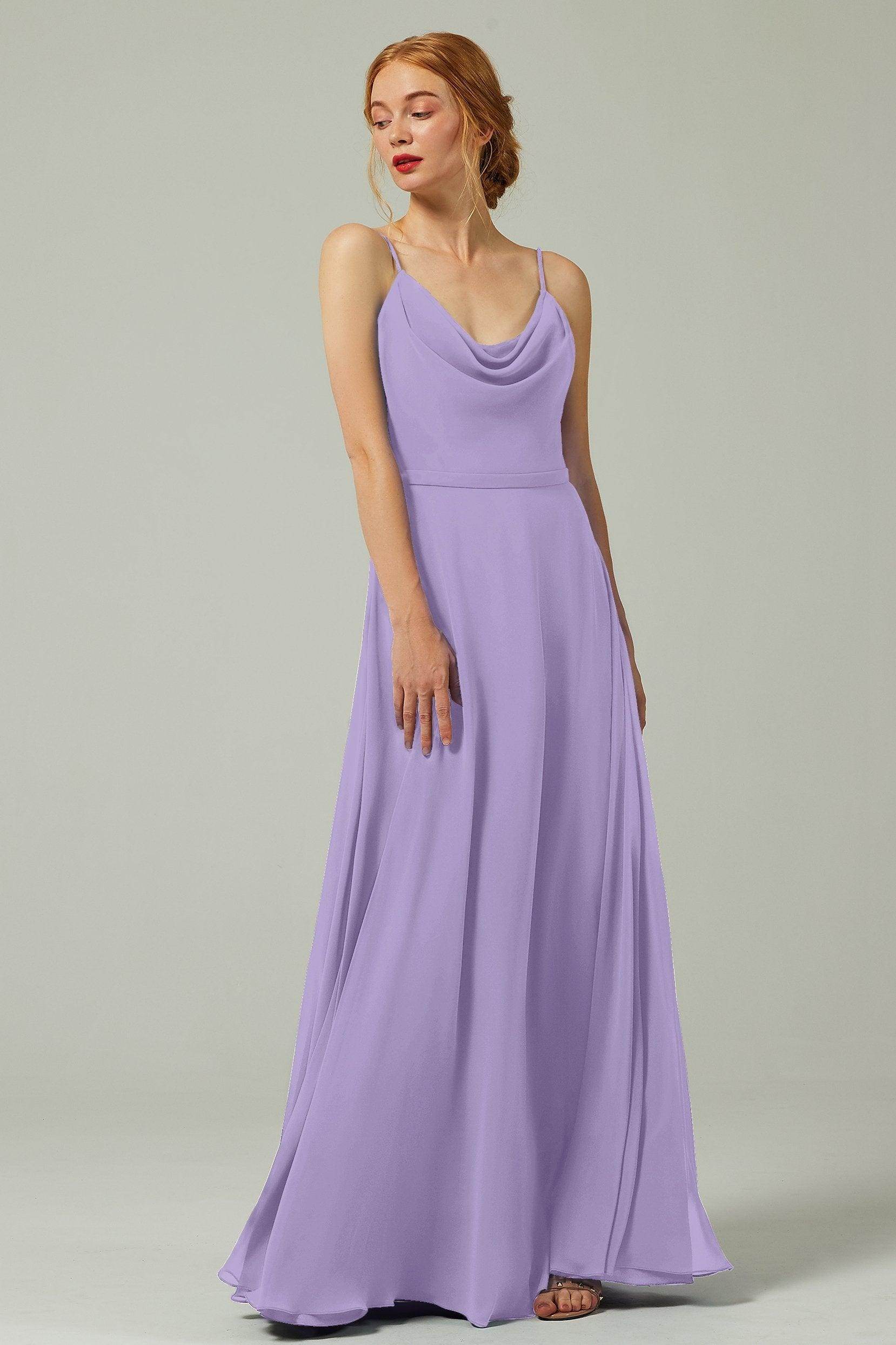A-Line Floor Length Chiffon Bridesmaid Dress CB0322 - COCOMELODY