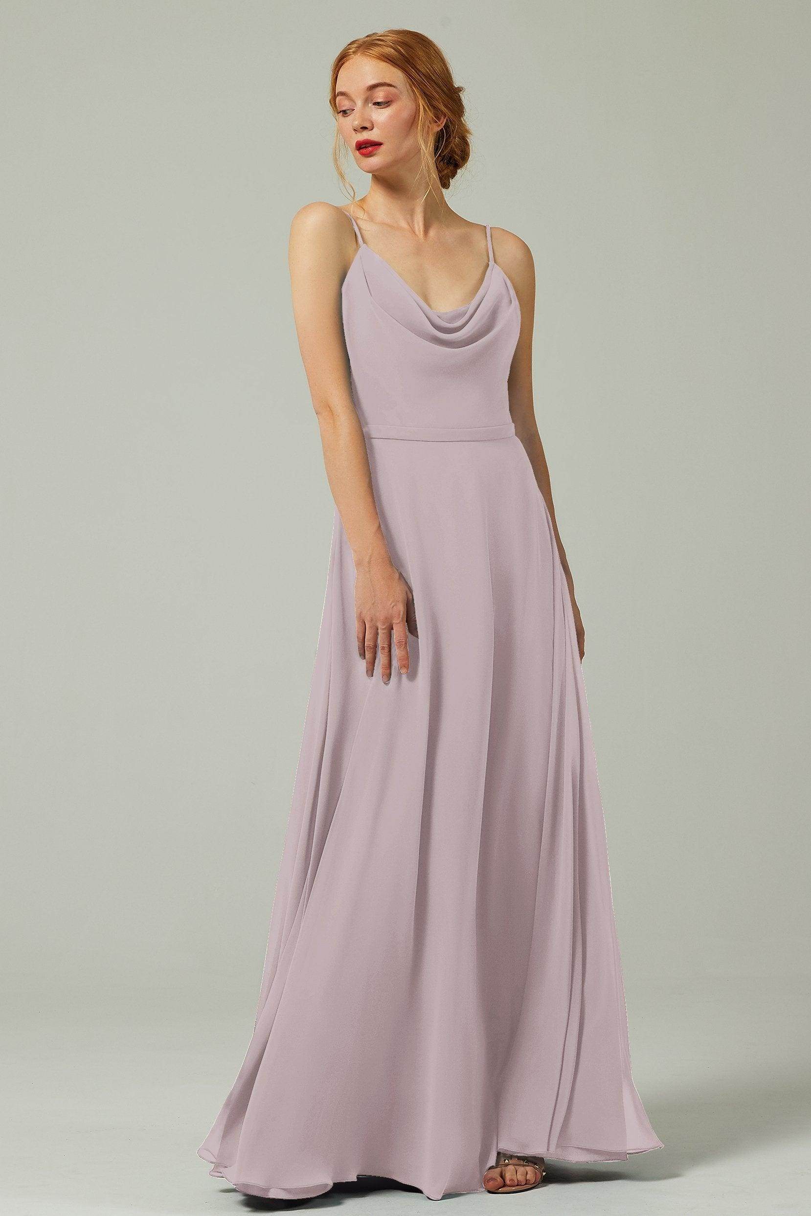 A-Line Floor Length Chiffon Bridesmaid Dress CB0322 - COCOMELODY