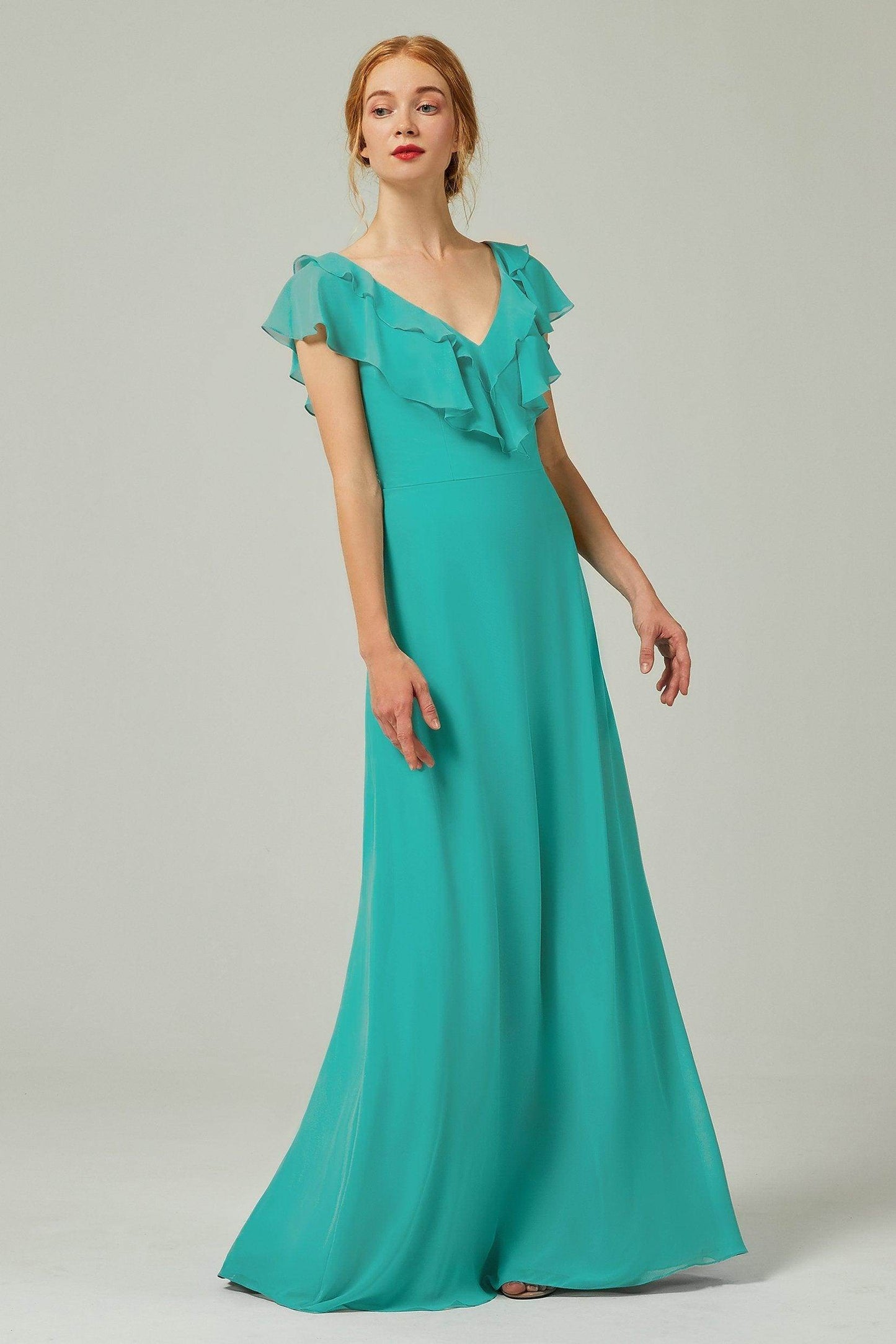 A-Line Floor Length Chiffon Bridesmaid Dress CB0323 - COCOMELODY