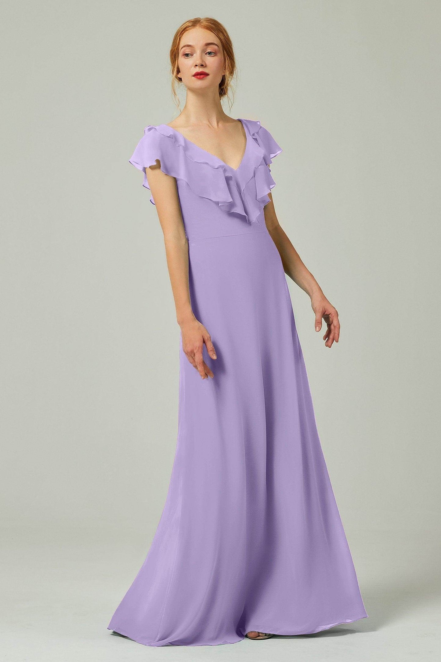 A-Line Floor Length Chiffon Bridesmaid Dress CB0323 - COCOMELODY