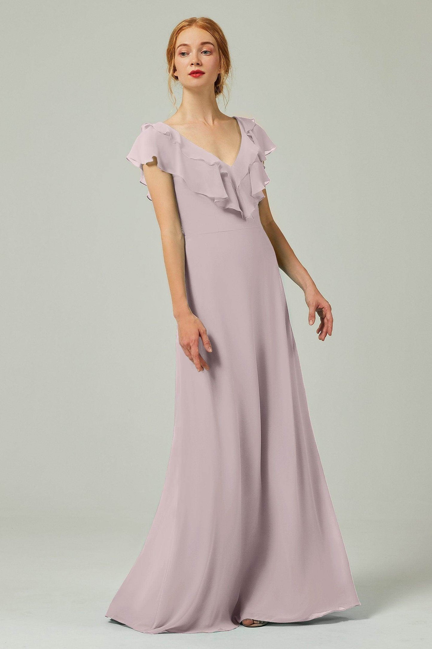 A-Line Floor Length Chiffon Bridesmaid Dress CB0323 - COCOMELODY