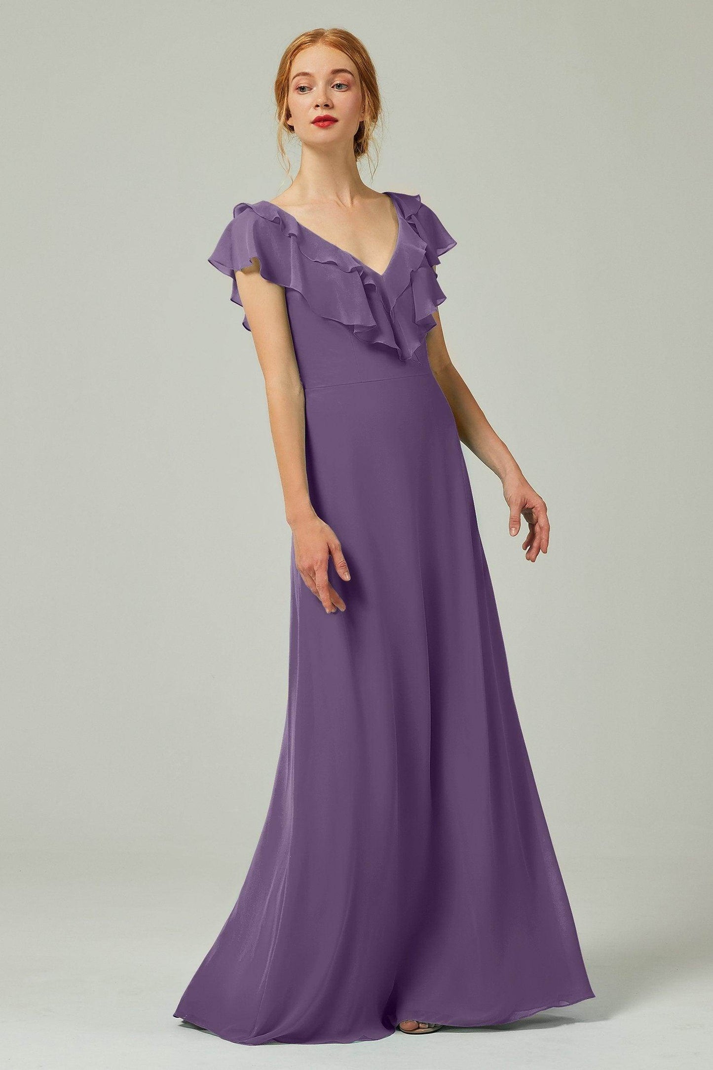 A-Line Floor Length Chiffon Bridesmaid Dress CB0323 - COCOMELODY