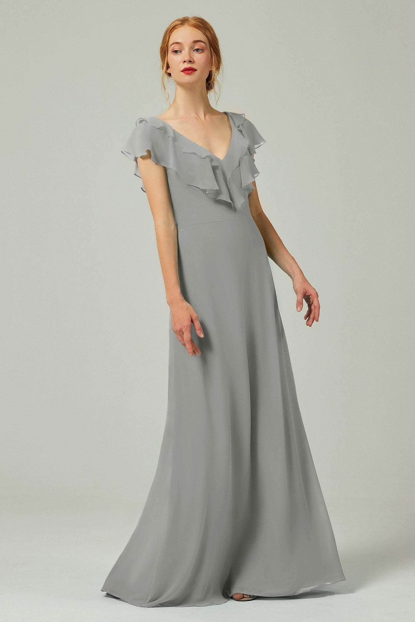 A-Line Floor Length Chiffon Bridesmaid Dress CB0323 - COCOMELODY
