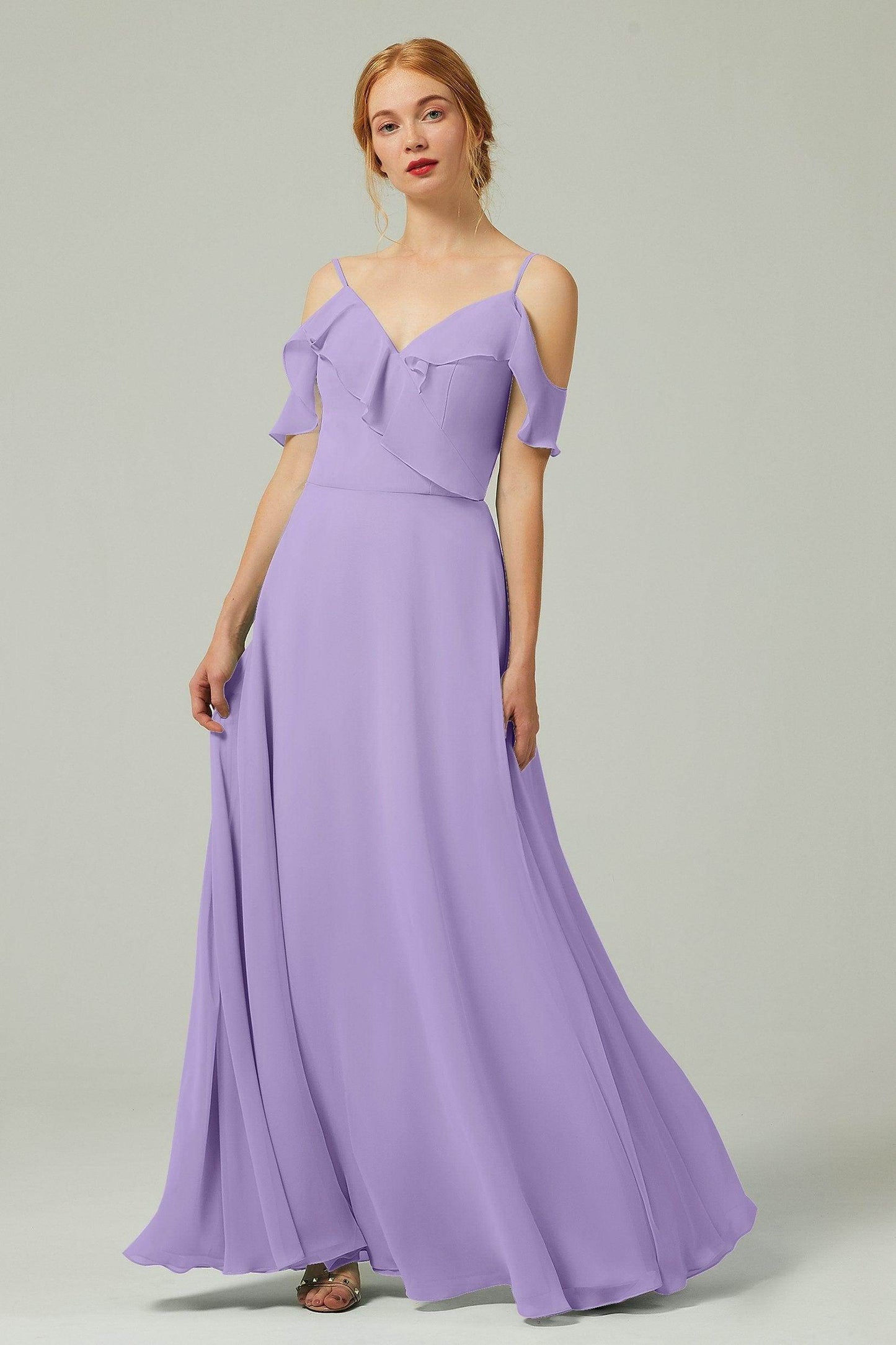 A-Line Floor Length Chiffon Bridesmaid Dress CB0326 - COCOMELODY