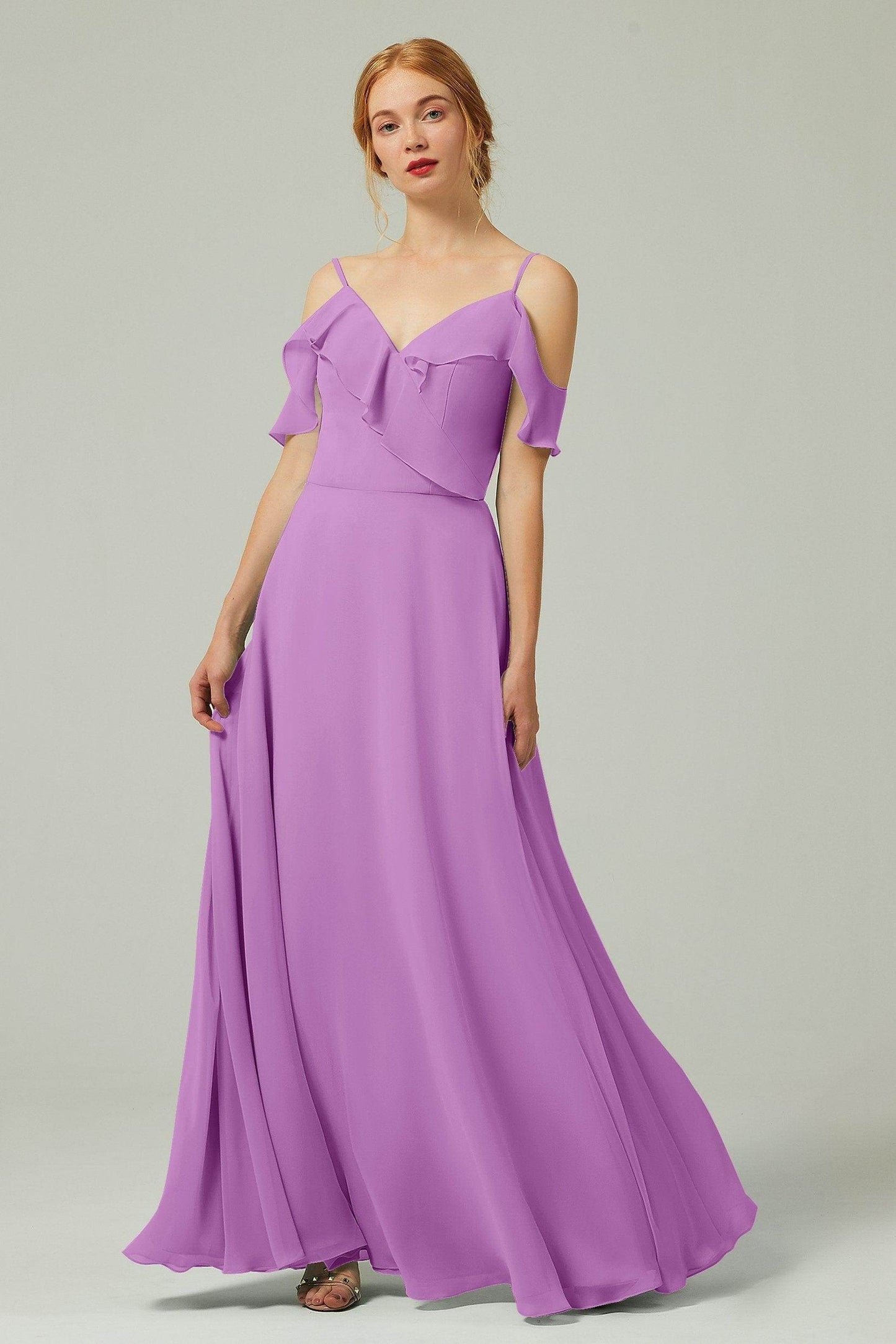 A-Line Floor Length Chiffon Bridesmaid Dress CB0326 - COCOMELODY