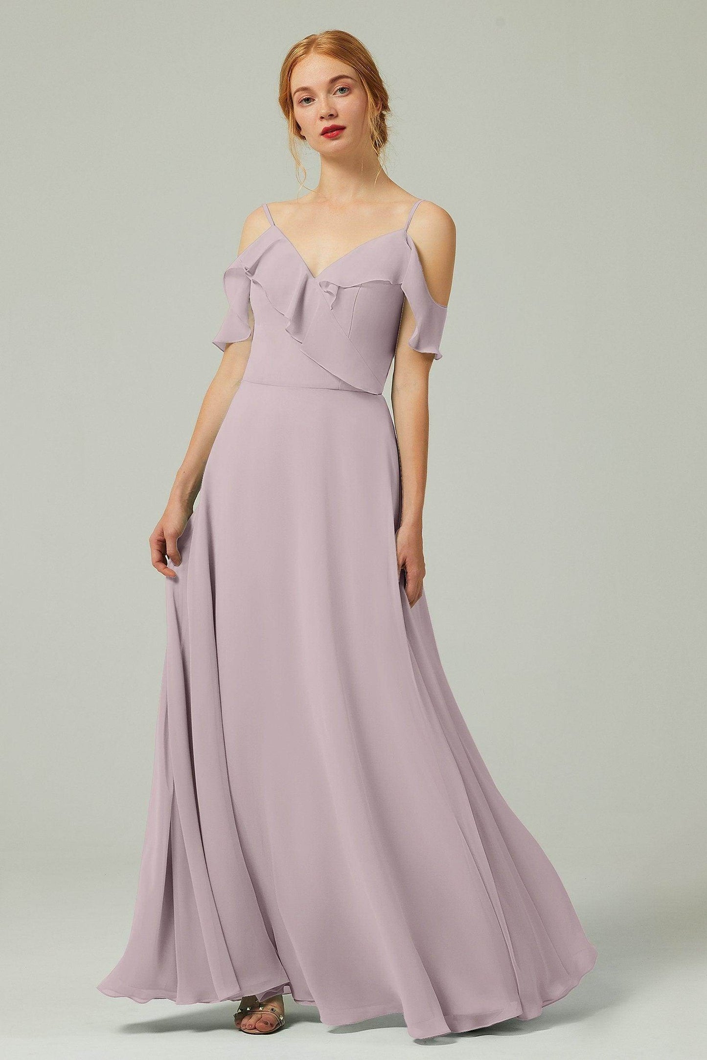 A-Line Floor Length Chiffon Bridesmaid Dress CB0326 - COCOMELODY