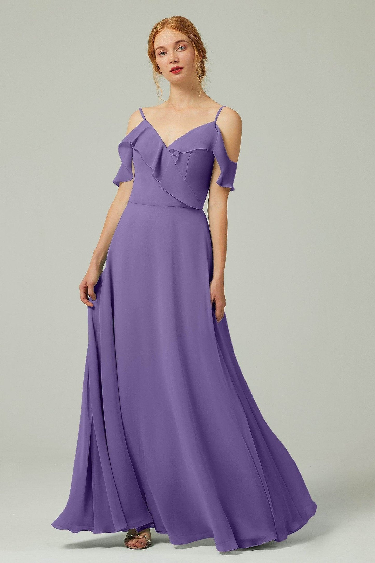 A-Line Floor Length Chiffon Bridesmaid Dress CB0326 - COCOMELODY