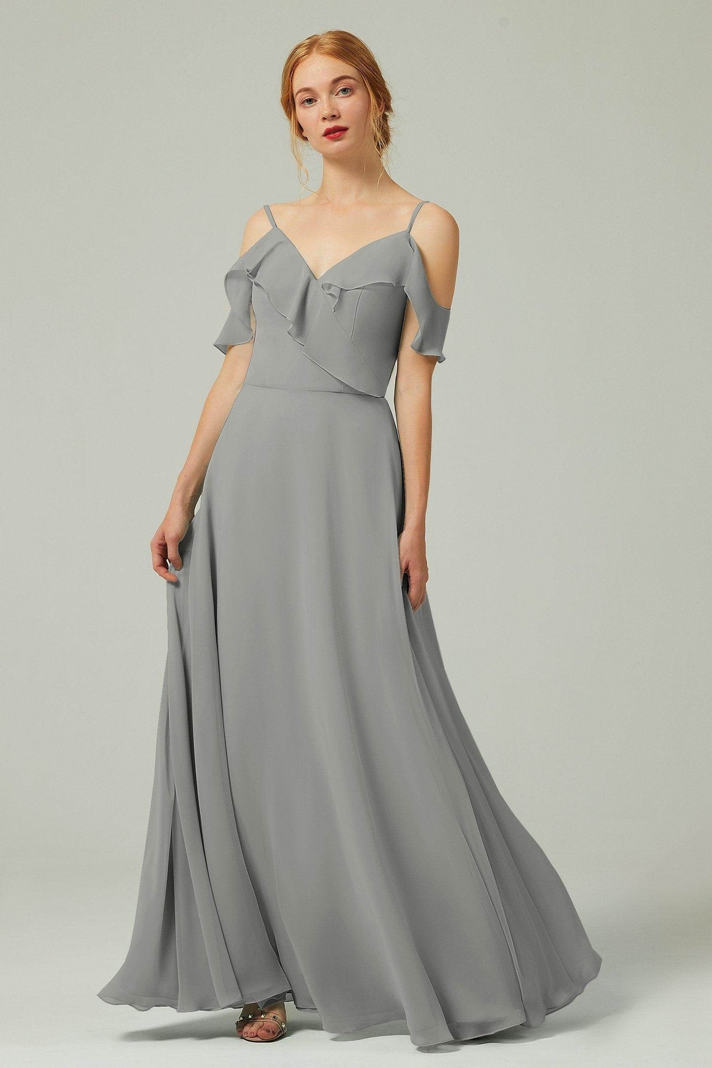 A-Line Floor Length Chiffon Bridesmaid Dress CB0326 - COCOMELODY