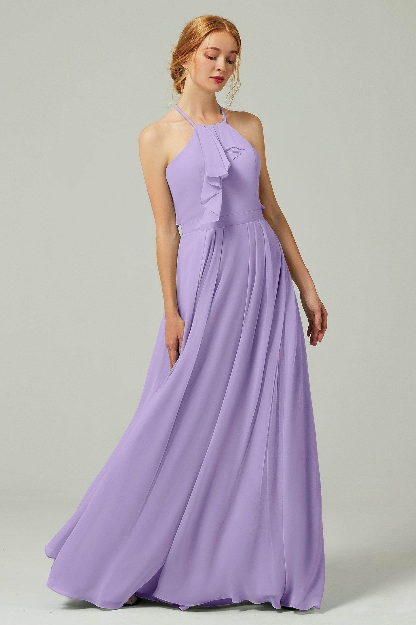A-Line Floor Length Chiffon Bridesmaid Dress CB0328 - COCOMELODY