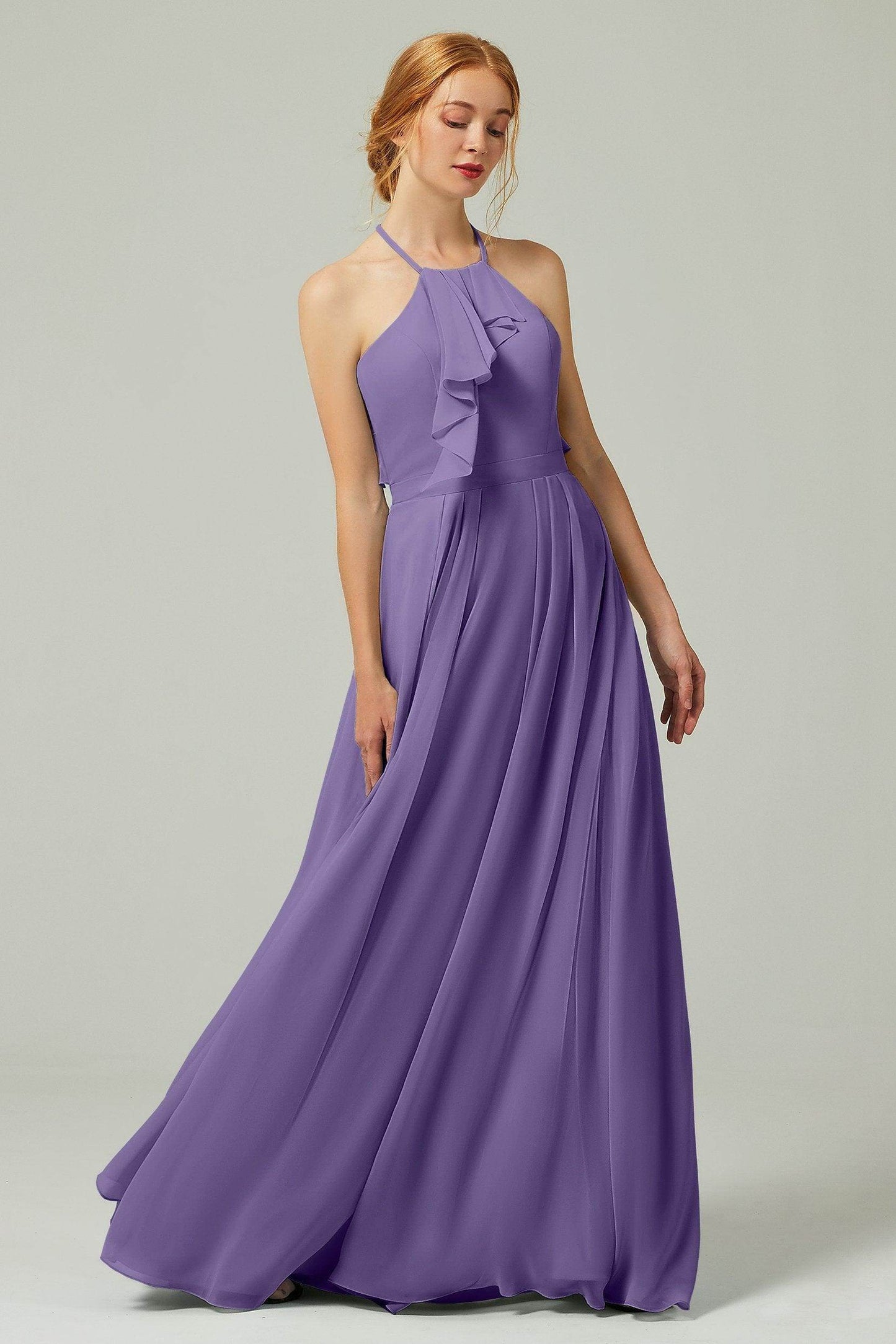 A-Line Floor Length Chiffon Bridesmaid Dress CB0328 - COCOMELODY