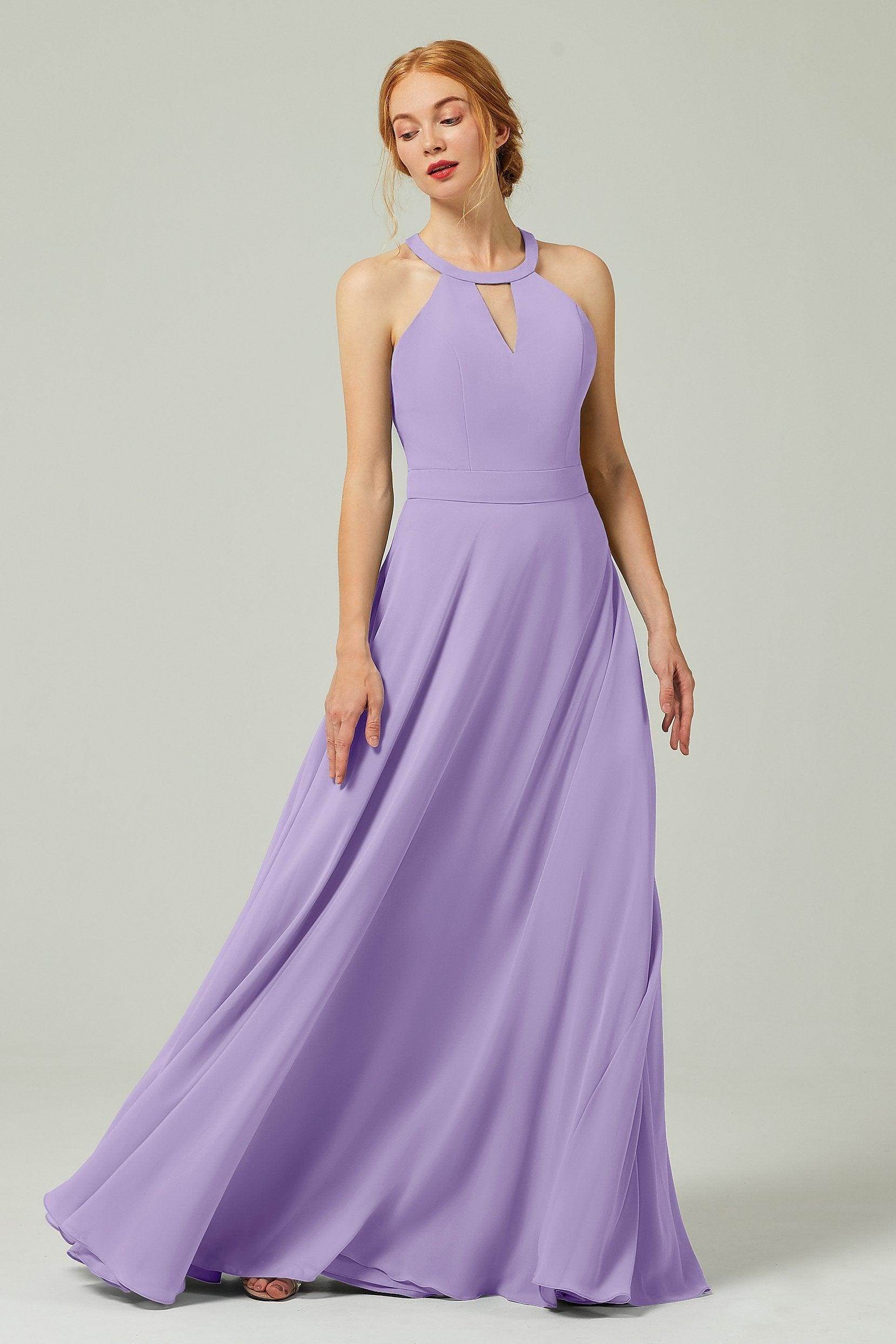 A-Line Floor Length Chiffon Bridesmaid Dress CB0329 - COCOMELODY