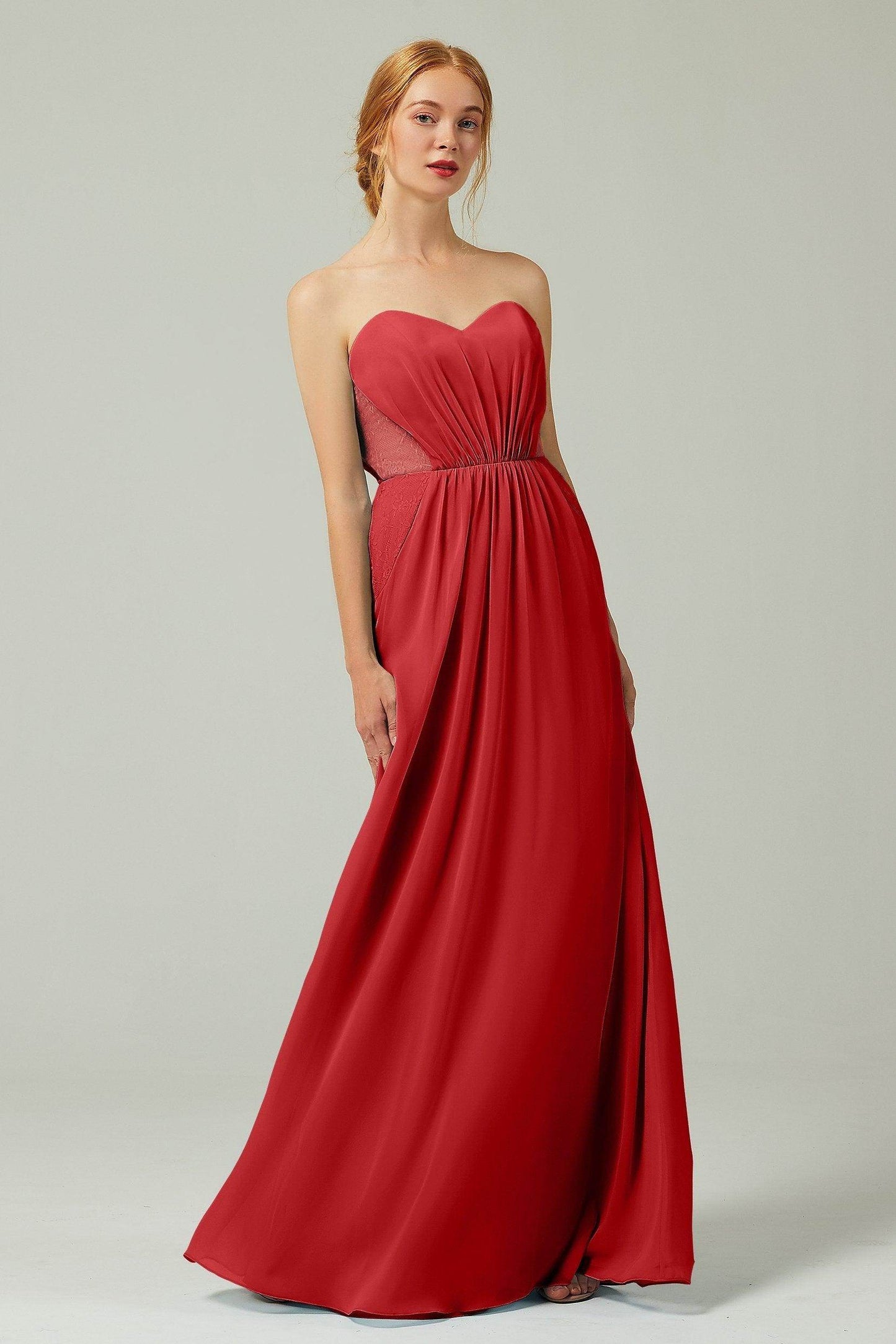 Sheath-Column Floor Length Chiffon Bridesmaid Dress CB0330 - COCOMELODY