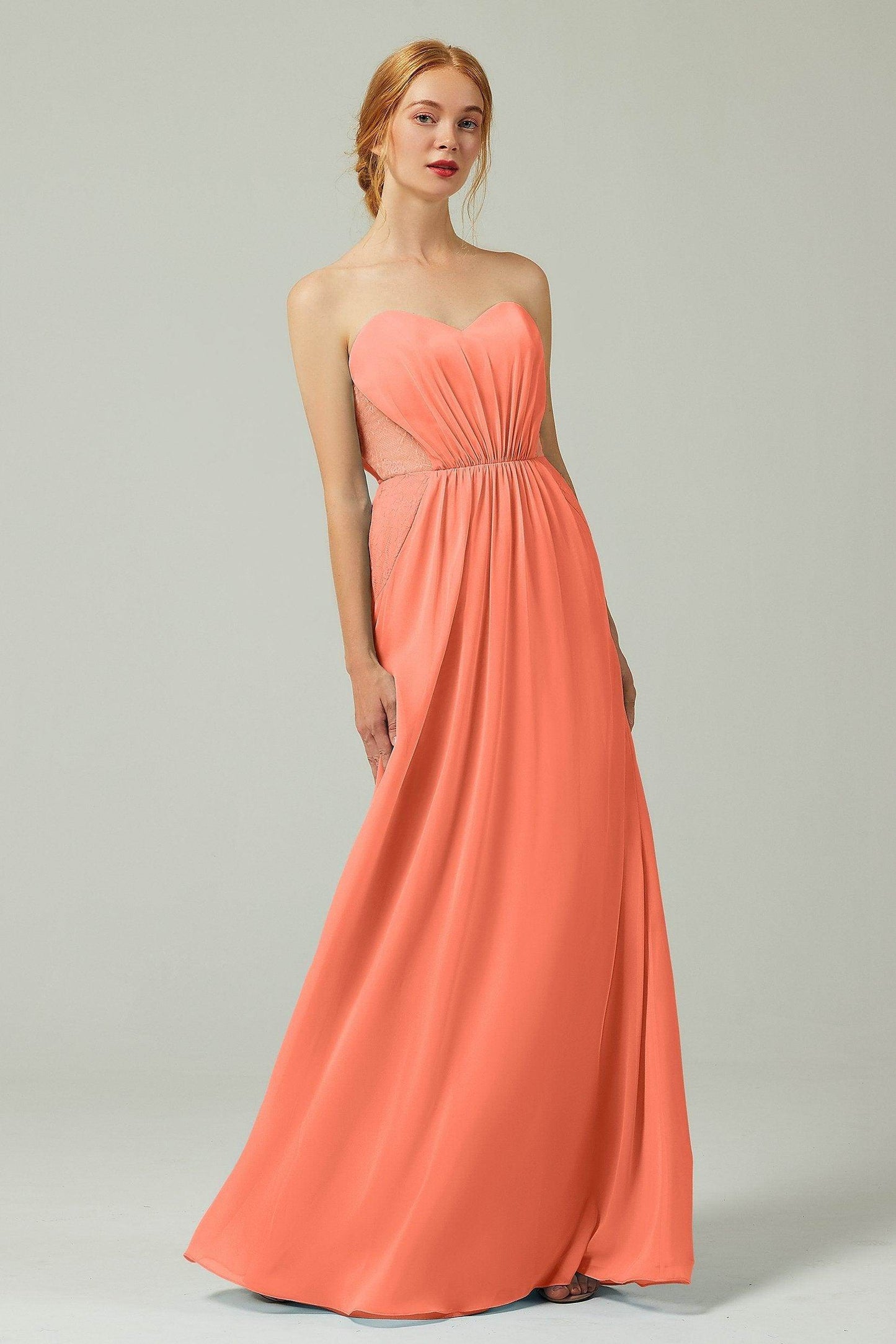 Sheath-Column Floor Length Chiffon Bridesmaid Dress CB0330 - COCOMELODY