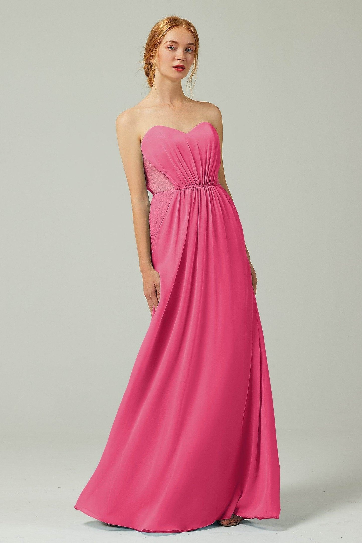 Sheath-Column Floor Length Chiffon Bridesmaid Dress CB0330 - COCOMELODY