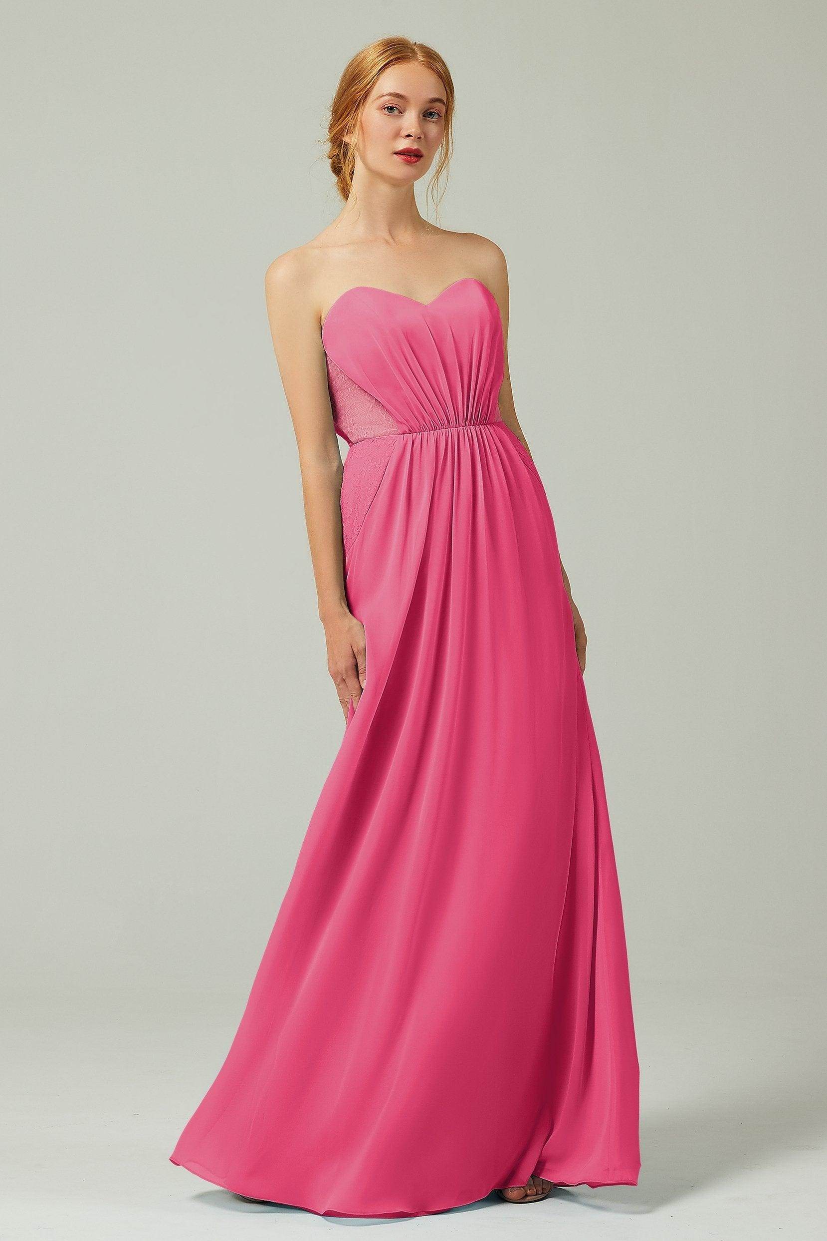 Sheath-Column Floor Length Chiffon Bridesmaid Dress CB0330 - COCOMELODY