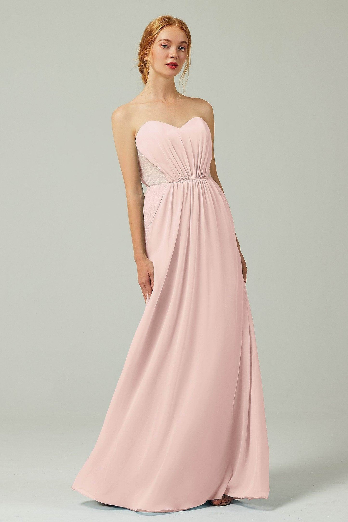 Sheath-Column Floor Length Chiffon Bridesmaid Dress CB0330 - COCOMELODY