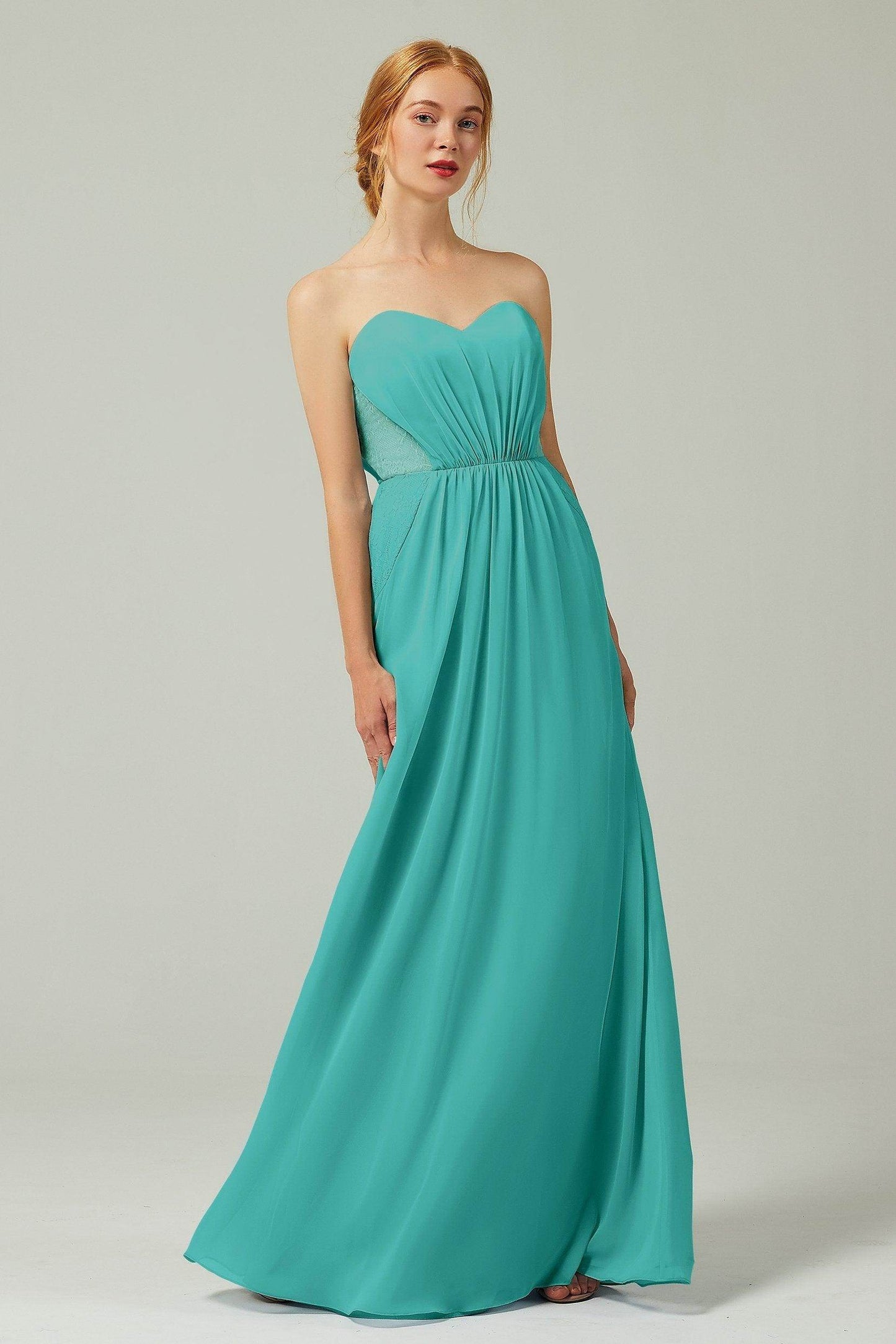 Sheath-Column Floor Length Chiffon Bridesmaid Dress CB0330 - COCOMELODY