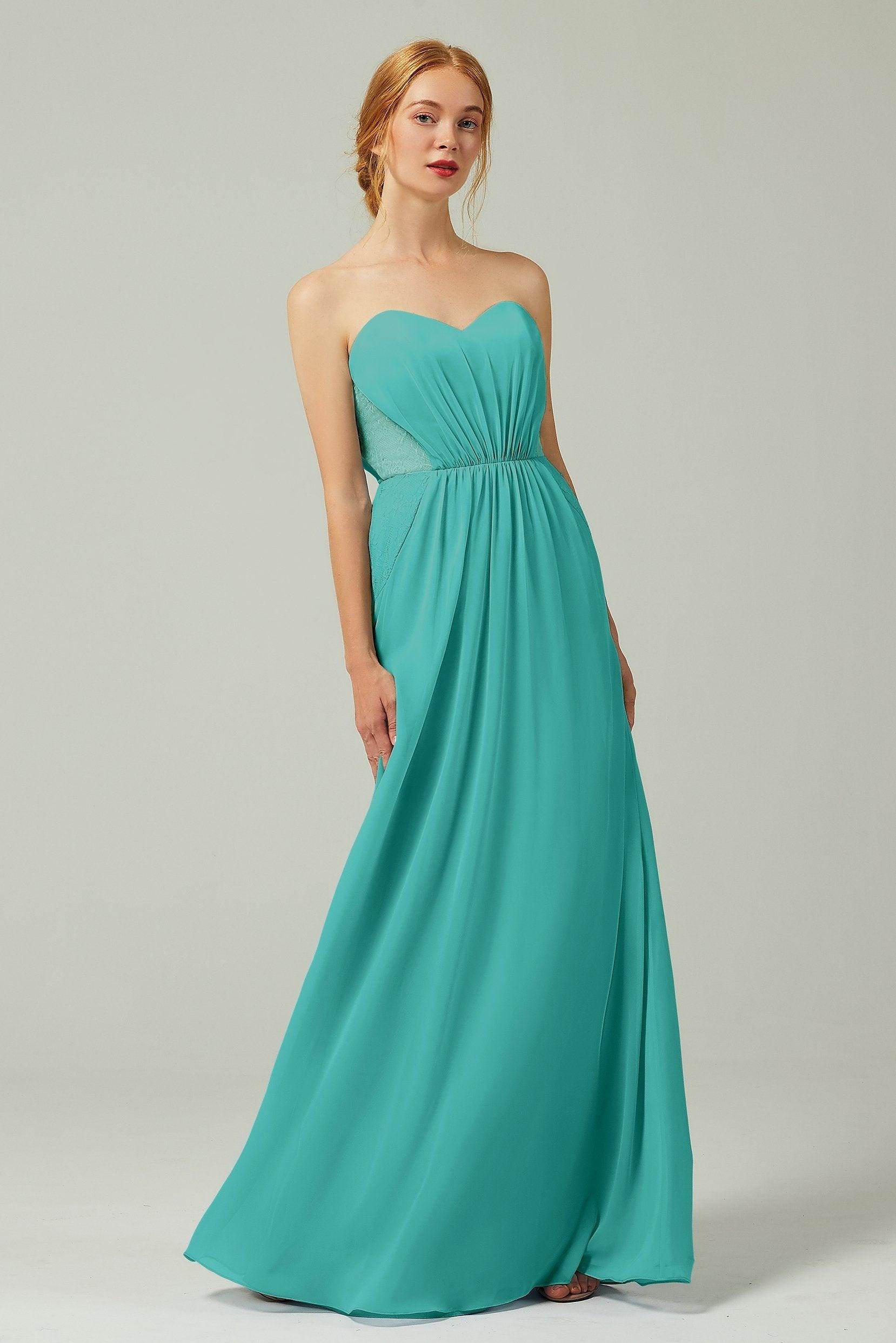 Sheath-Column Floor Length Chiffon Bridesmaid Dress CB0330 - COCOMELODY