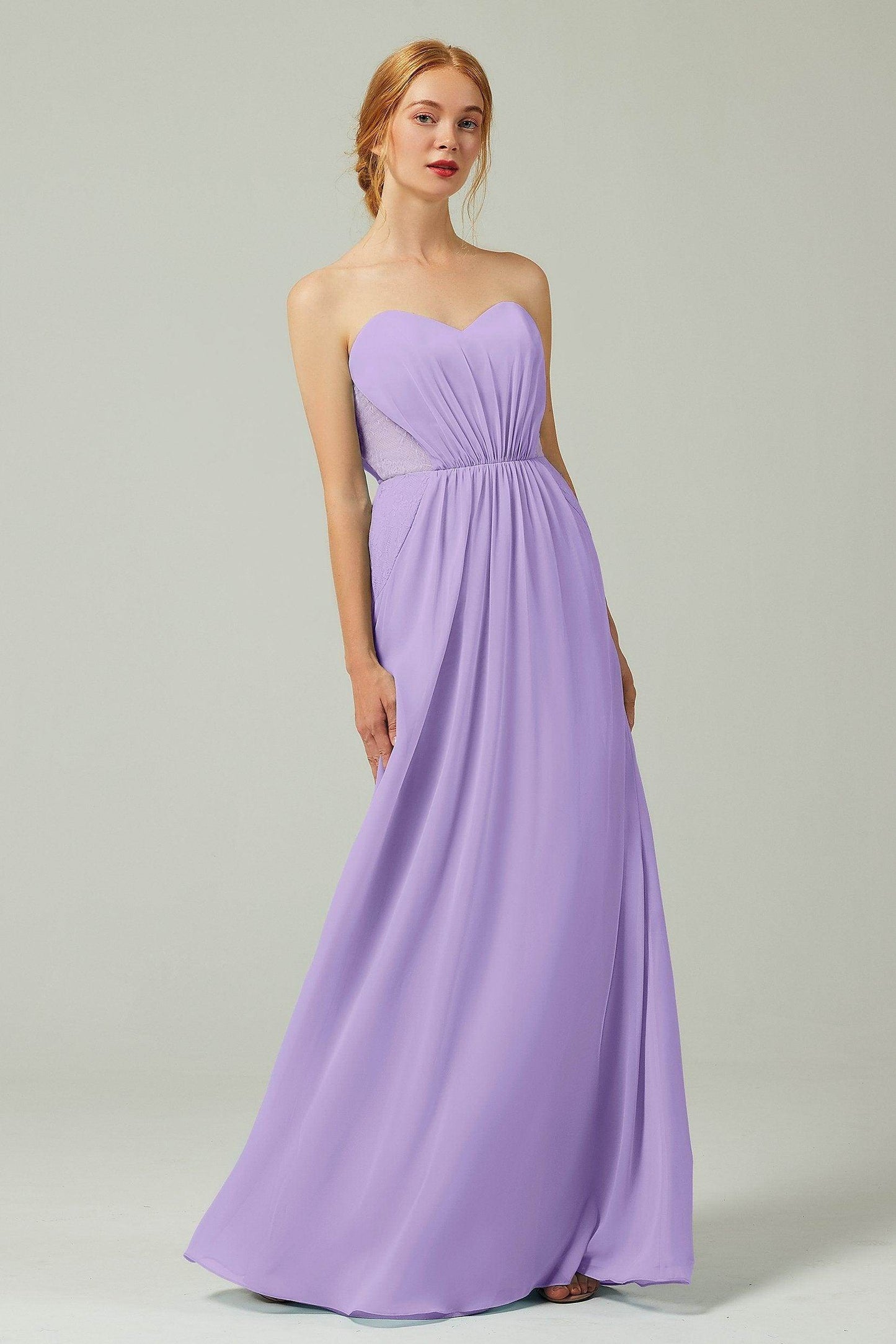 Sheath-Column Floor Length Chiffon Bridesmaid Dress CB0330 - COCOMELODY