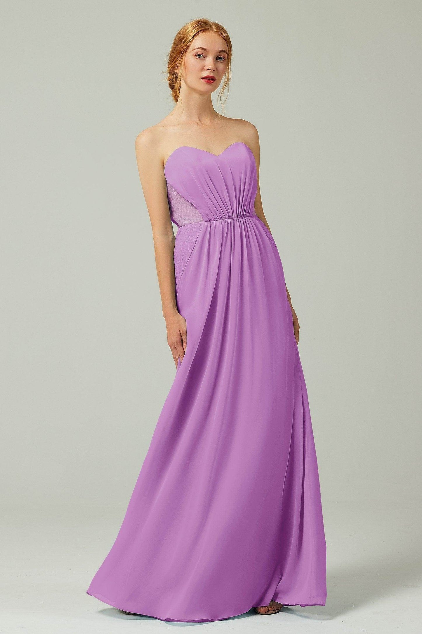 Sheath-Column Floor Length Chiffon Bridesmaid Dress CB0330 - COCOMELODY
