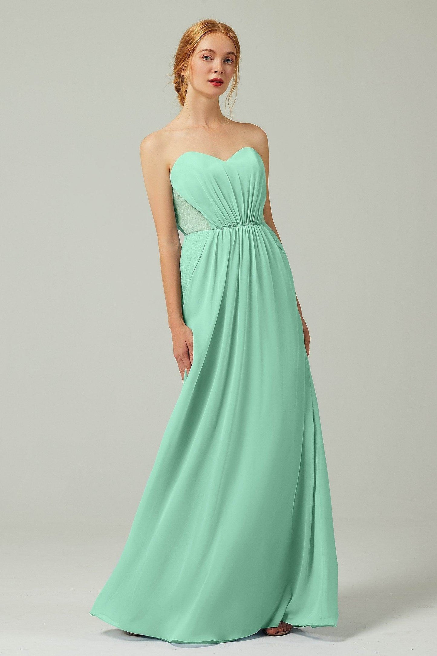 Sheath-Column Floor Length Chiffon Bridesmaid Dress CB0330 - COCOMELODY