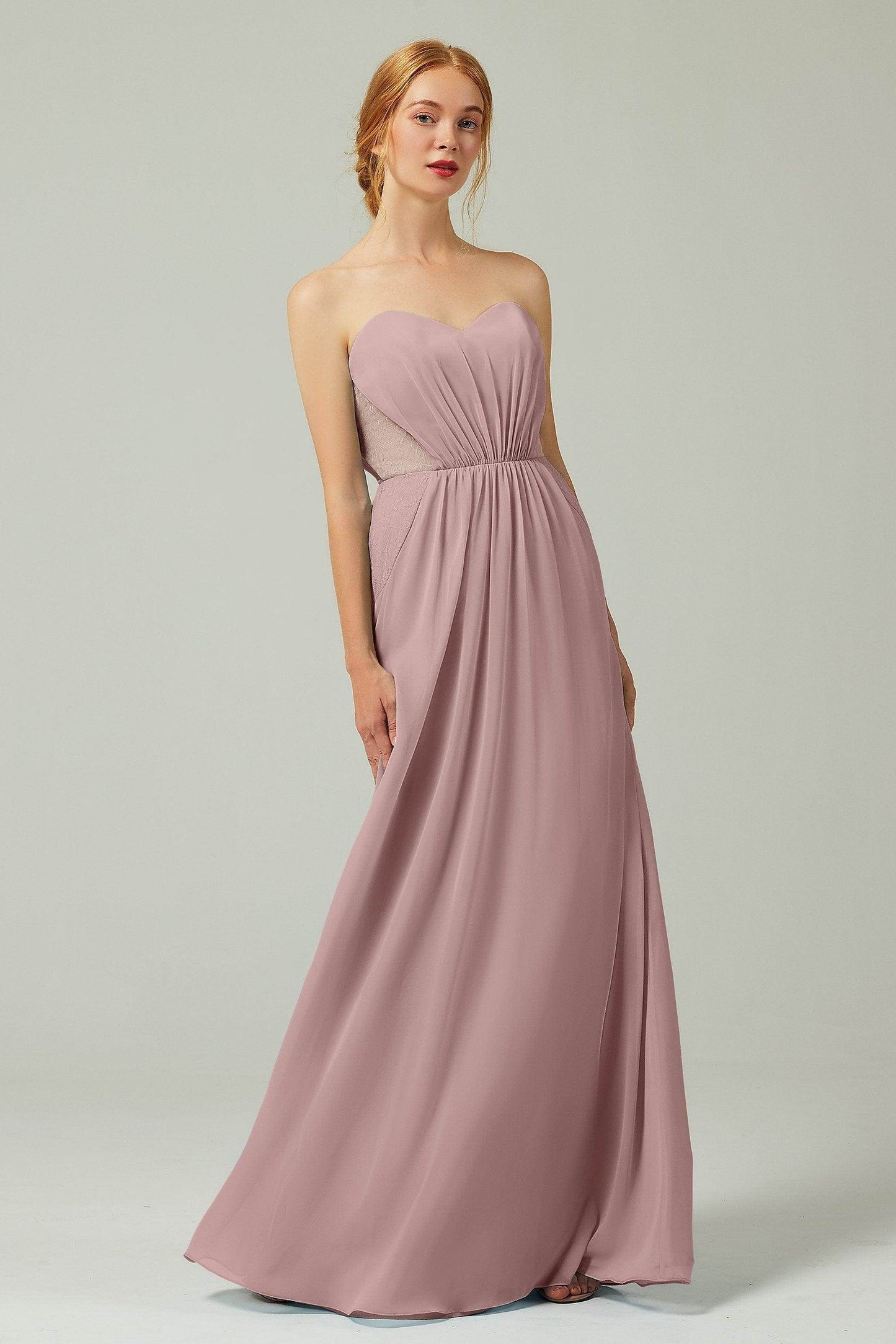 Sheath-Column Floor Length Chiffon Bridesmaid Dress CB0330 - COCOMELODY