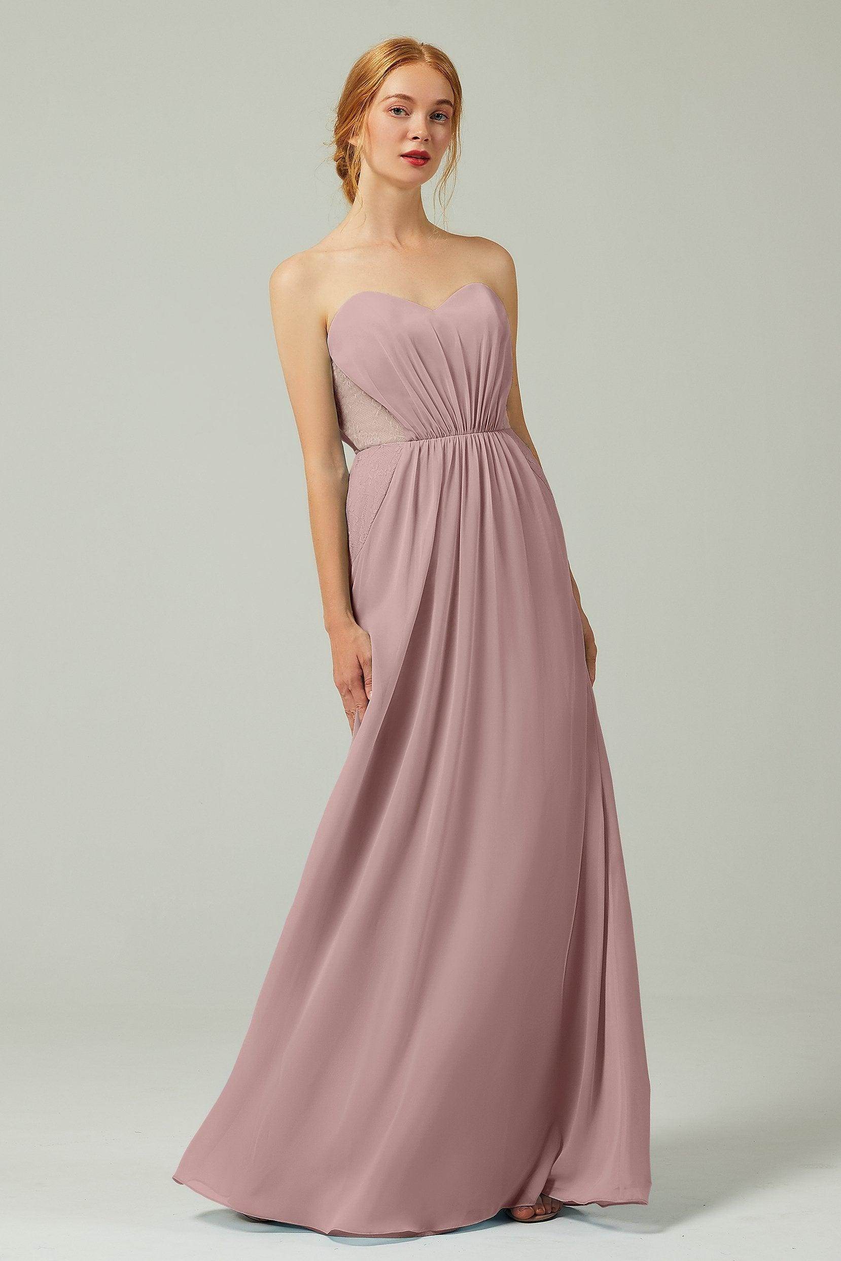 Sheath-Column Floor Length Chiffon Bridesmaid Dress CB0330 - COCOMELODY