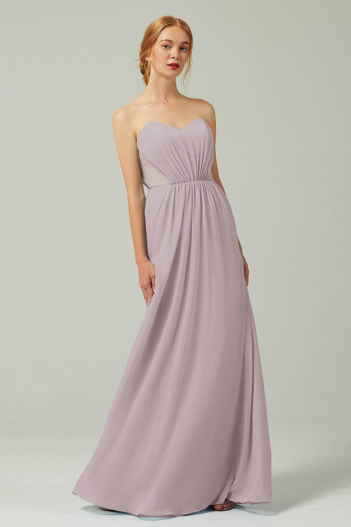 Sheath-Column Floor Length Chiffon Bridesmaid Dress CB0330 - COCOMELODY