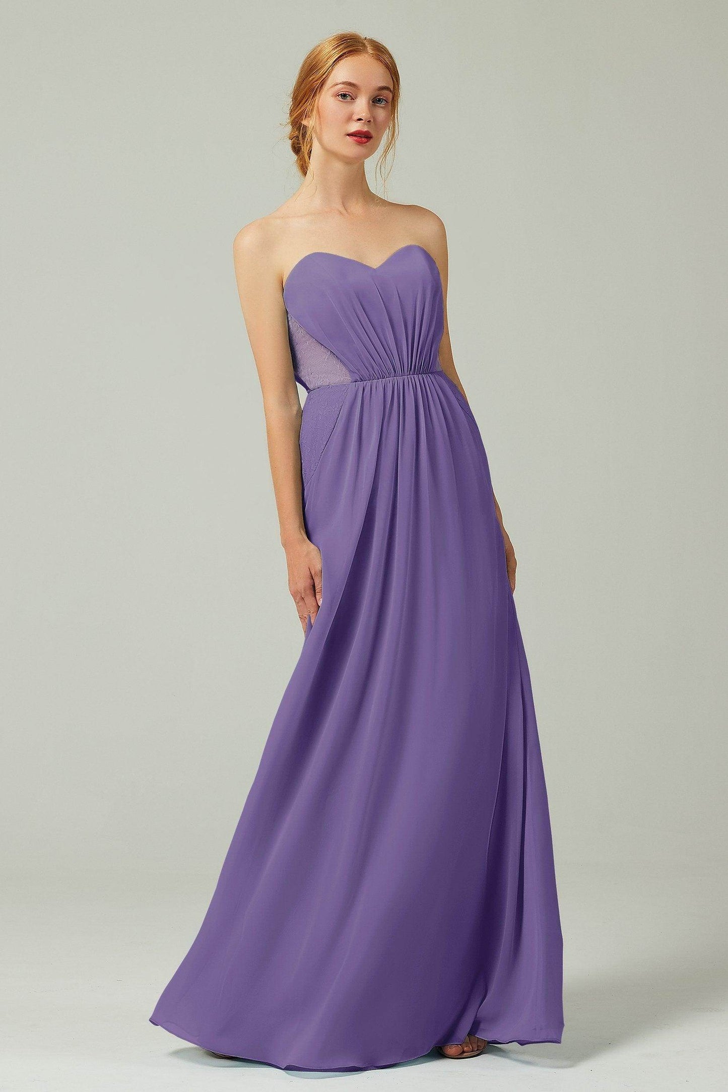 Sheath-Column Floor Length Chiffon Bridesmaid Dress CB0330 - COCOMELODY