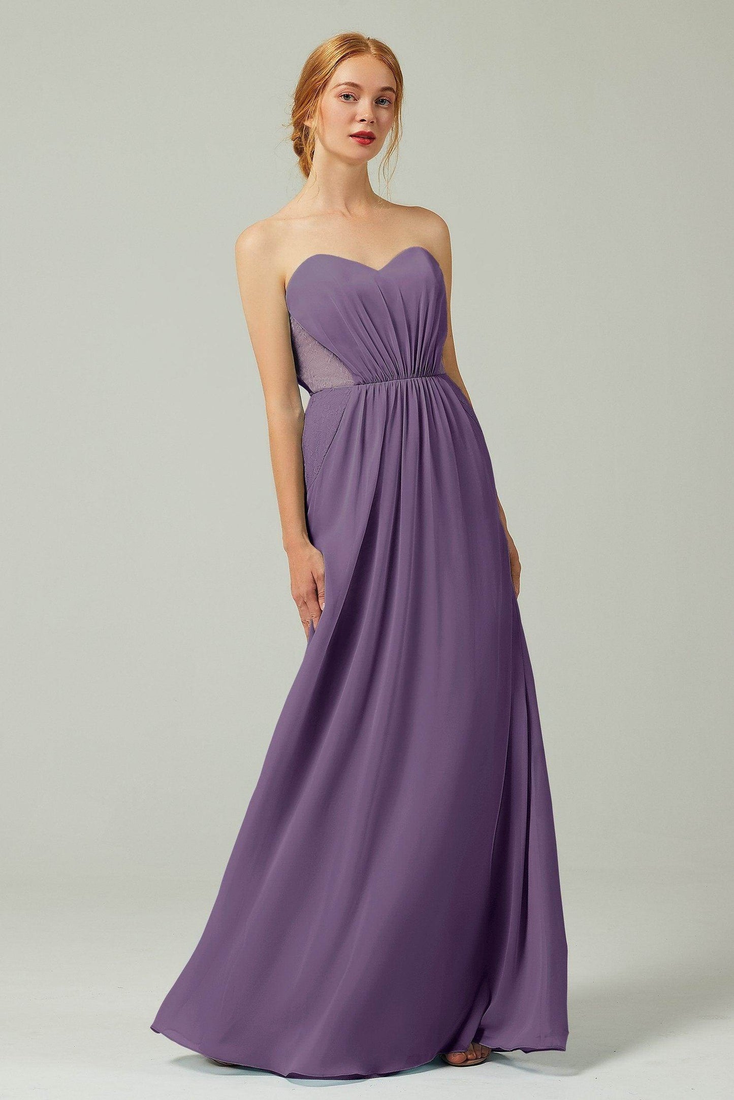 Sheath-Column Floor Length Chiffon Bridesmaid Dress CB0330 - COCOMELODY