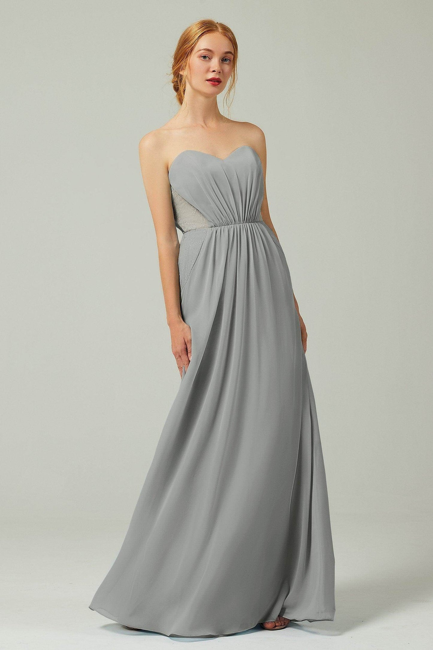 Sheath-Column Floor Length Chiffon Bridesmaid Dress CB0330 - COCOMELODY