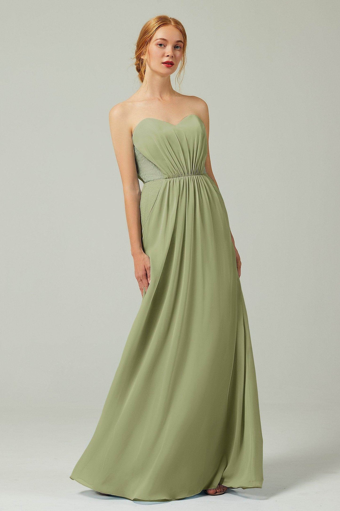 Sheath-Column Floor Length Chiffon Bridesmaid Dress CB0330 - COCOMELODY