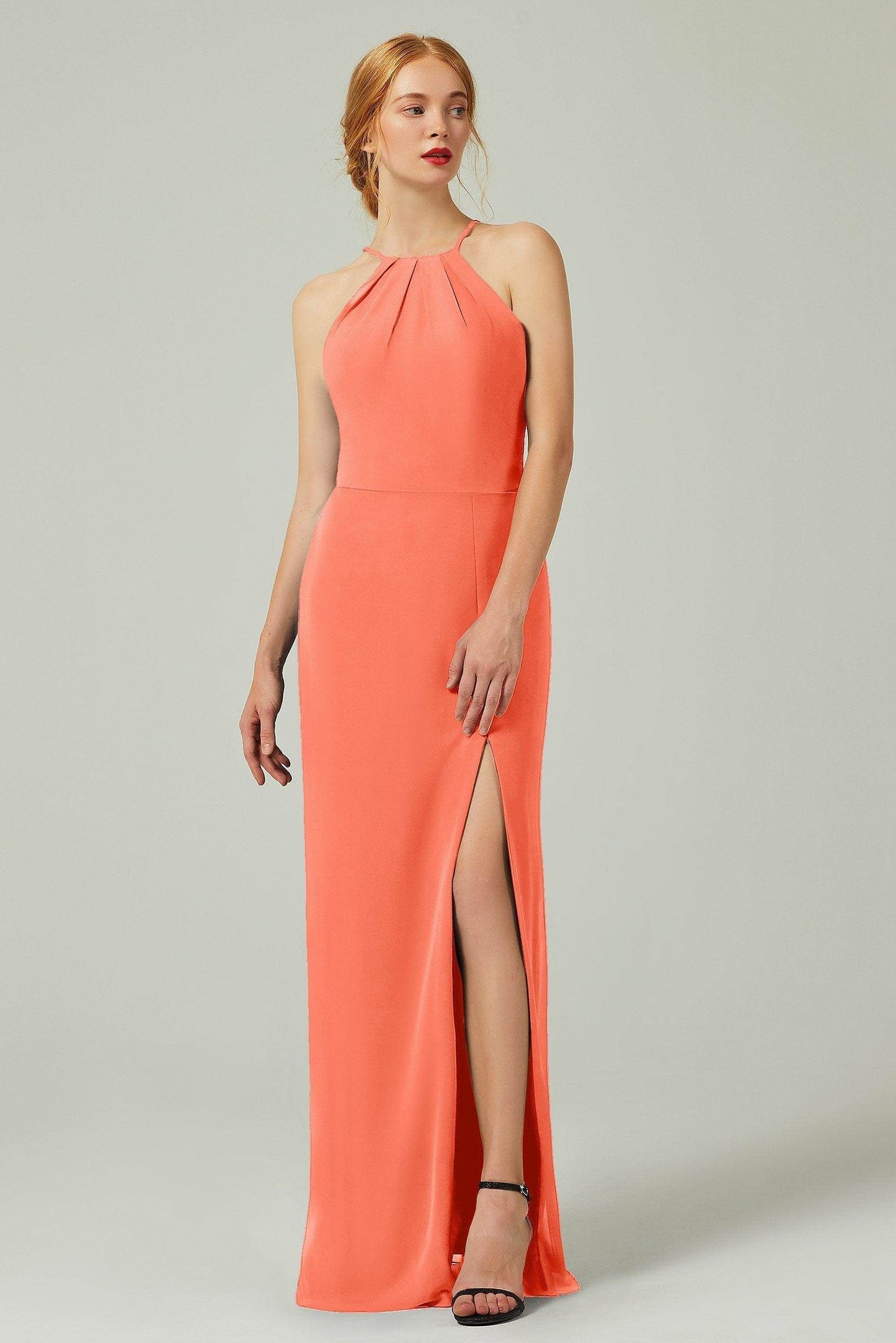 Sheath-Column Floor Length Chiffon Bridesmaid Dress Formal Dresses CB0337 - COCOMELODY
