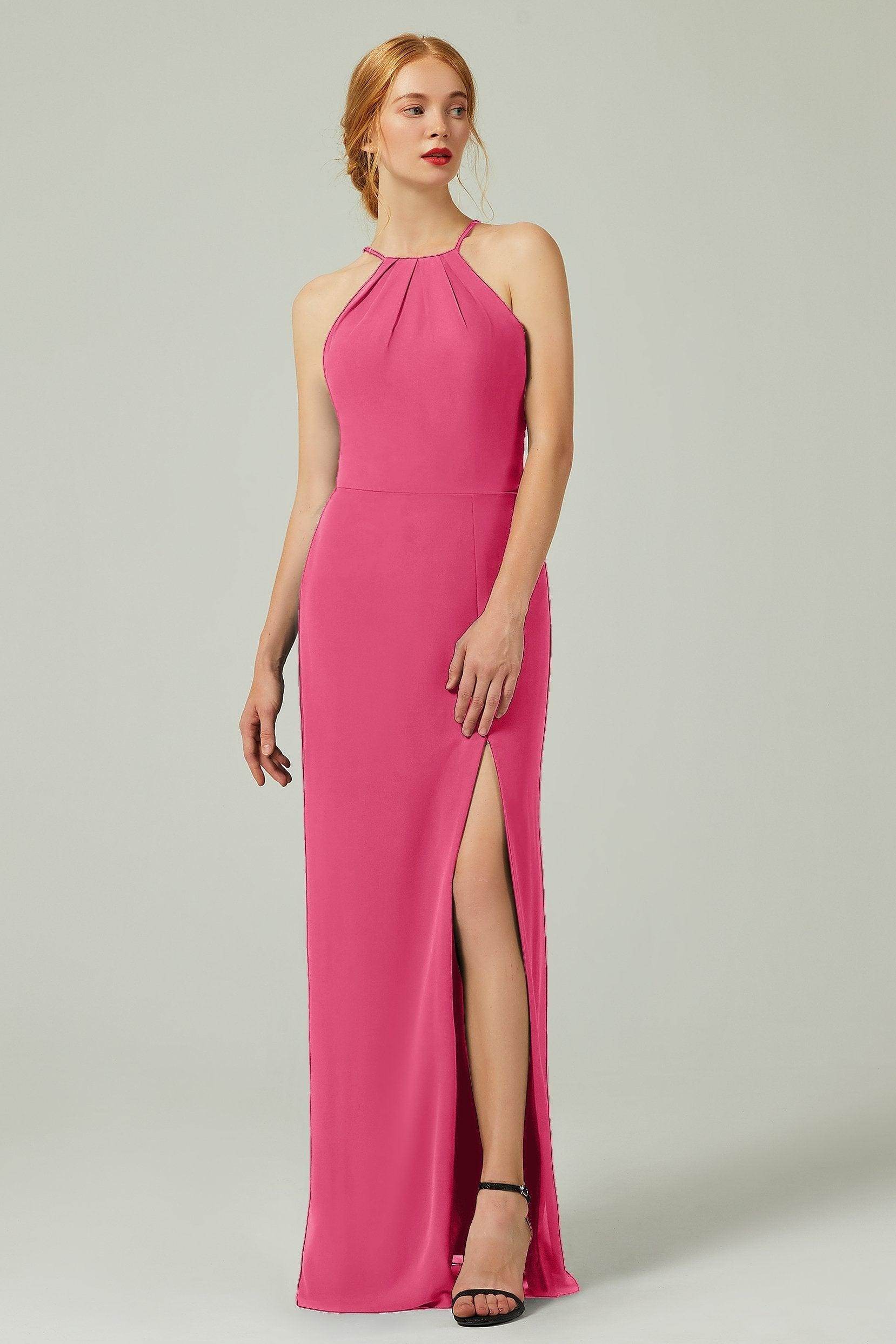 Sheath-Column Floor Length Chiffon Bridesmaid Dress Formal Dresses CB0337 - COCOMELODY