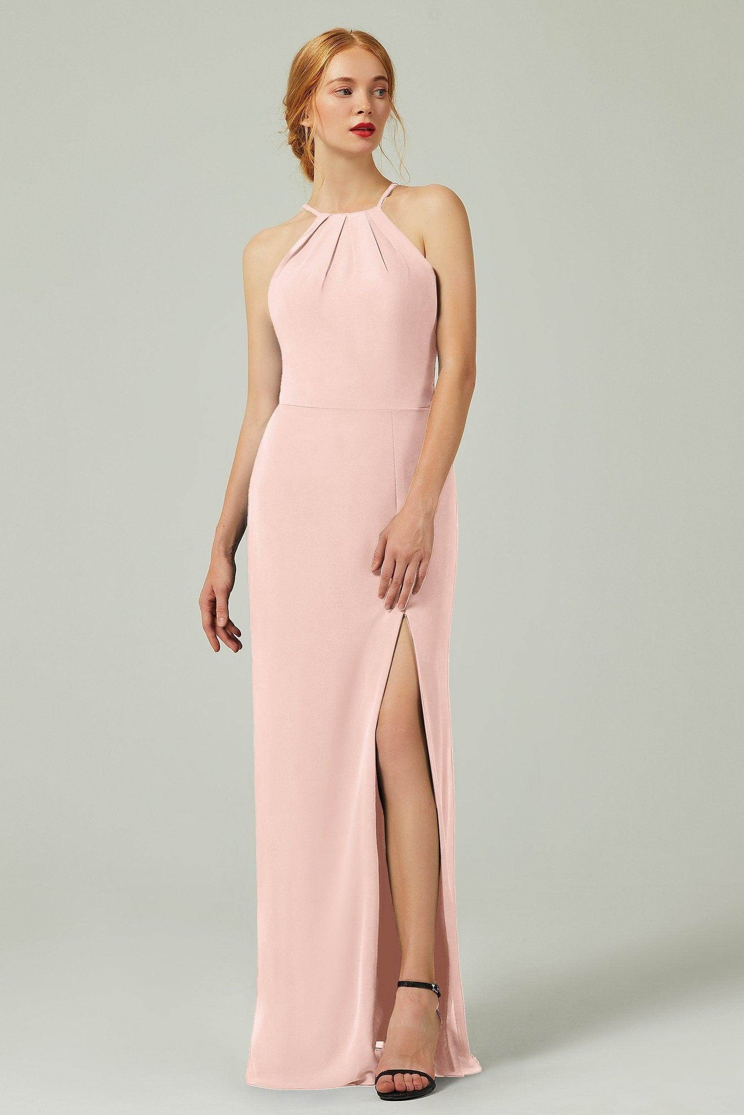 Sheath-Column Floor Length Chiffon Bridesmaid Dress Formal Dresses CB0337 - COCOMELODY