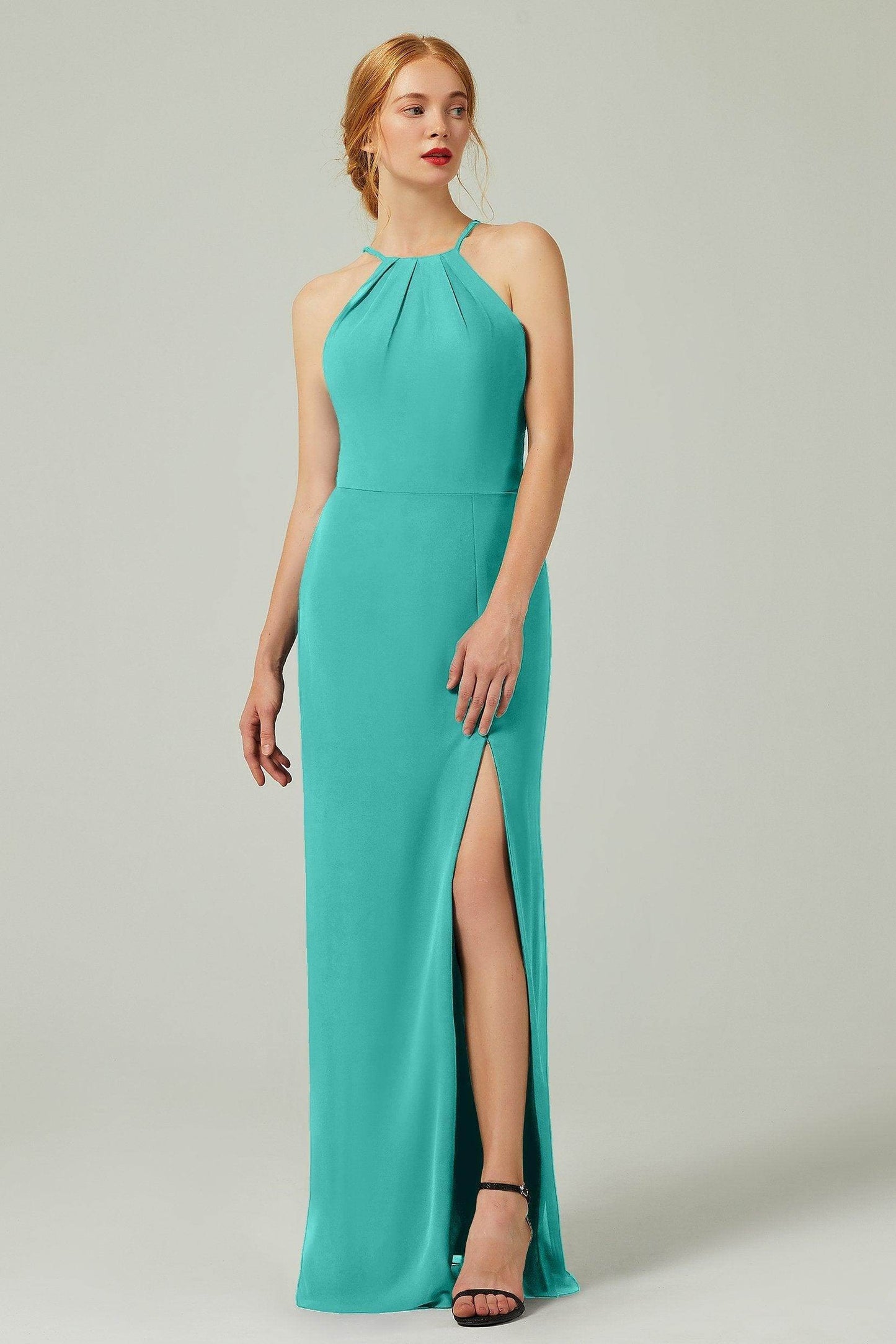 Sheath-Column Floor Length Chiffon Bridesmaid Dress Formal Dresses CB0337 - COCOMELODY